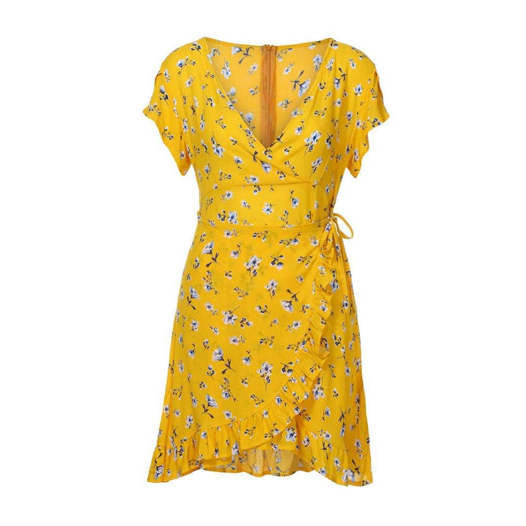 Women's Boho Short Mini Dress - Summer Cocktail & Evening Party Dress, Beach Sundress for Casual Outings, Vacations & Date Nights