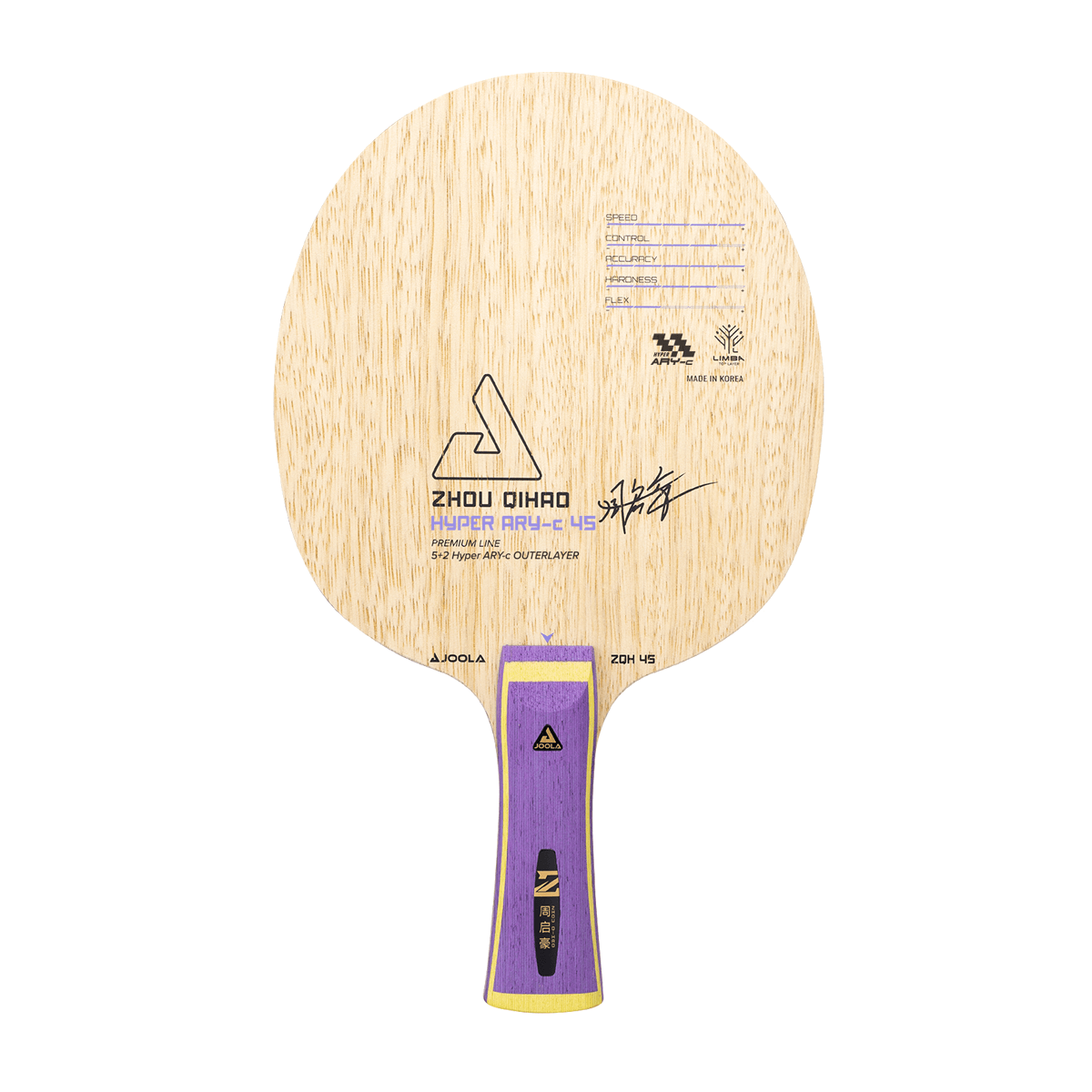 JOOLA Zhou Qihao Hyper ARY-C 45 Table Tennis Racket Blade - Professional Ping Pong Paddle for Competitive Play & Training
