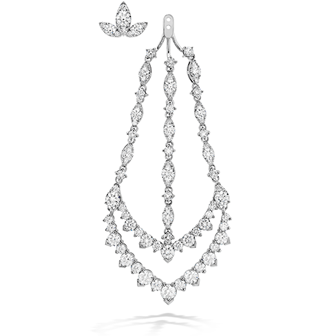 Hearts On Fire Aerial Triple Diamond Chandelier Earrings - 14K White Gold Luxury Dangle Earrings for Women, Perfect for Weddings, Parties & Special Occasions