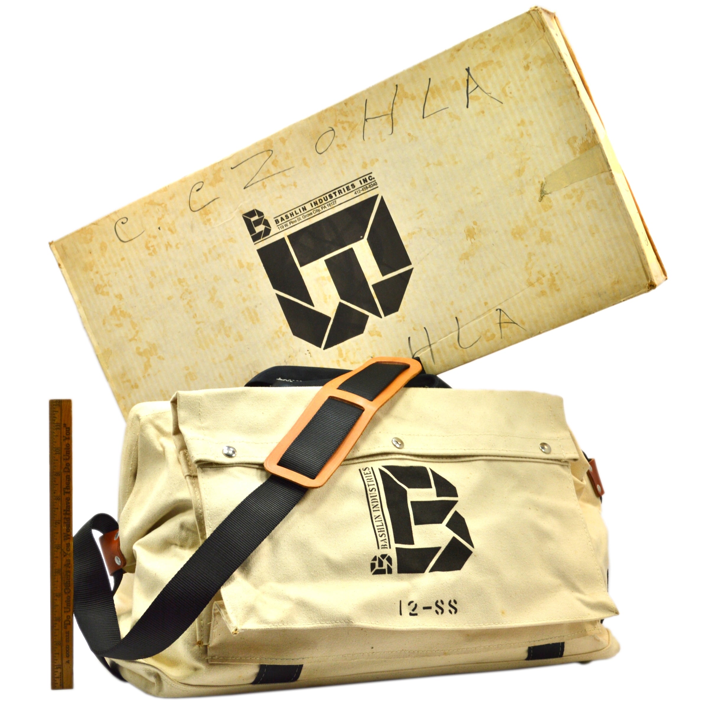 Bashlin Industries #12 Stainless Steel Tool Bag 22x13x11 - Heavy Duty Canvas Linemen Tools for Electricians & Contractors - Perfect for Work Sites & Outdoor Repairs