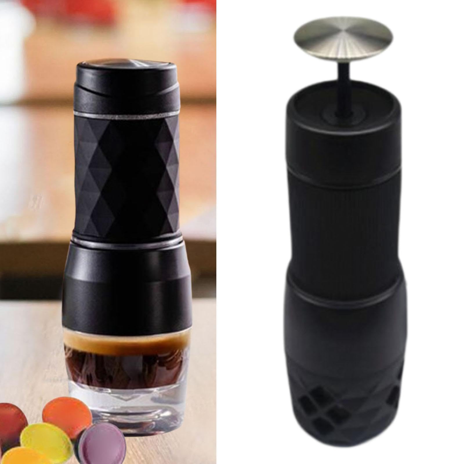 Portable French Press Coffee Maker & Tea Infuser - Travel-Ready Stainless Steel Coffee Press for Camping, Office, and Home Use - Perfect Gift for Coffee Lovers (Black)