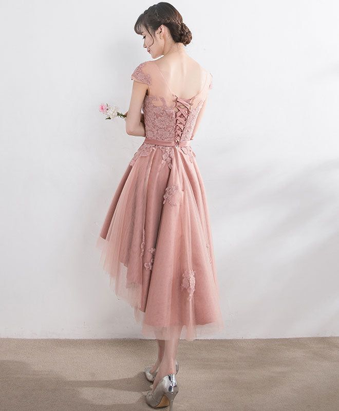 Elegant Cut Lace Tulle Short Prom Dress - High Low Hem Evening Gown for Homecoming, Party & Special Occasions