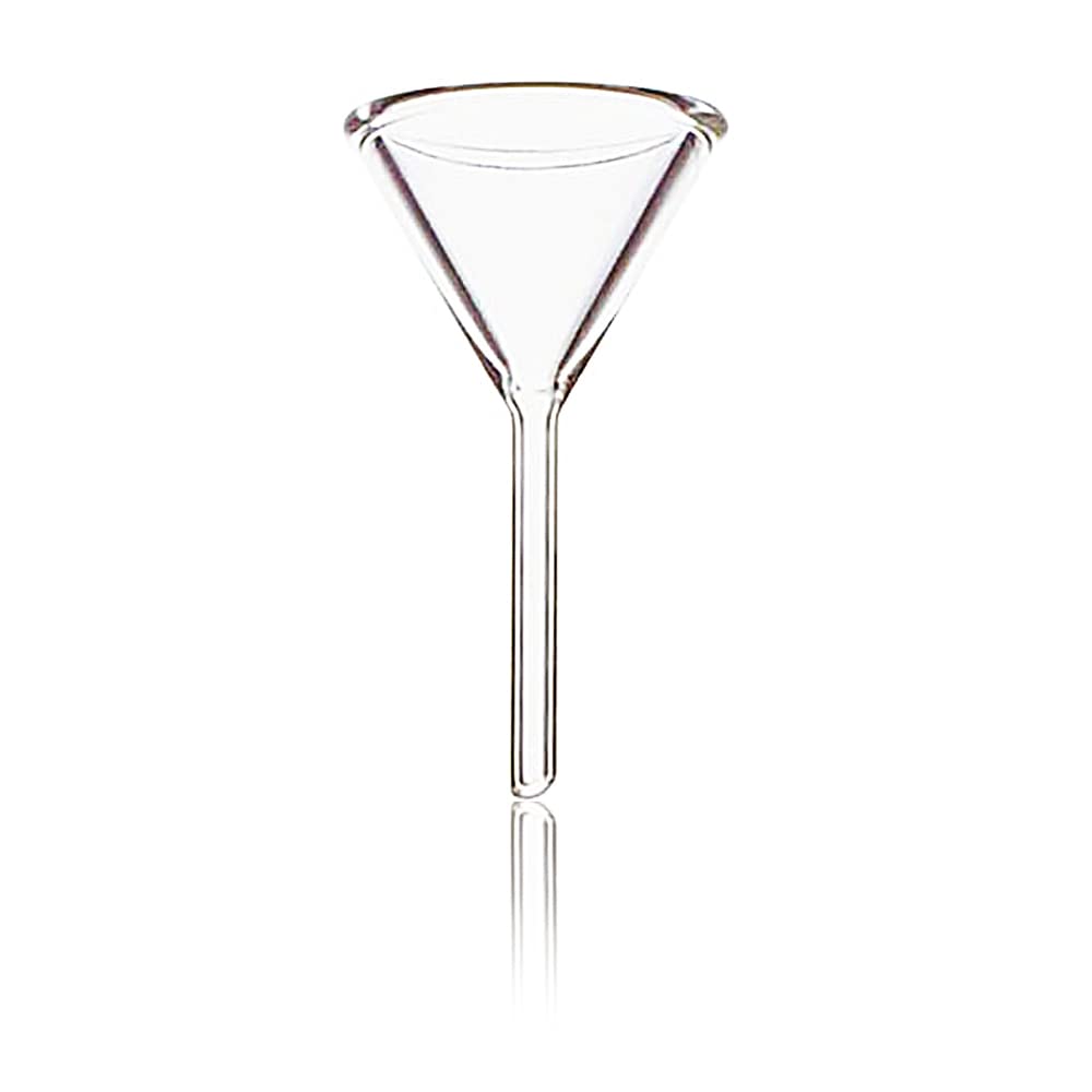 Kimble 28950-90 Glass Round Funnel with Short Stem, 90mm Inner Diameter - Pack of 6 for Home Brewing, Laboratory Experiments & DIY Projects