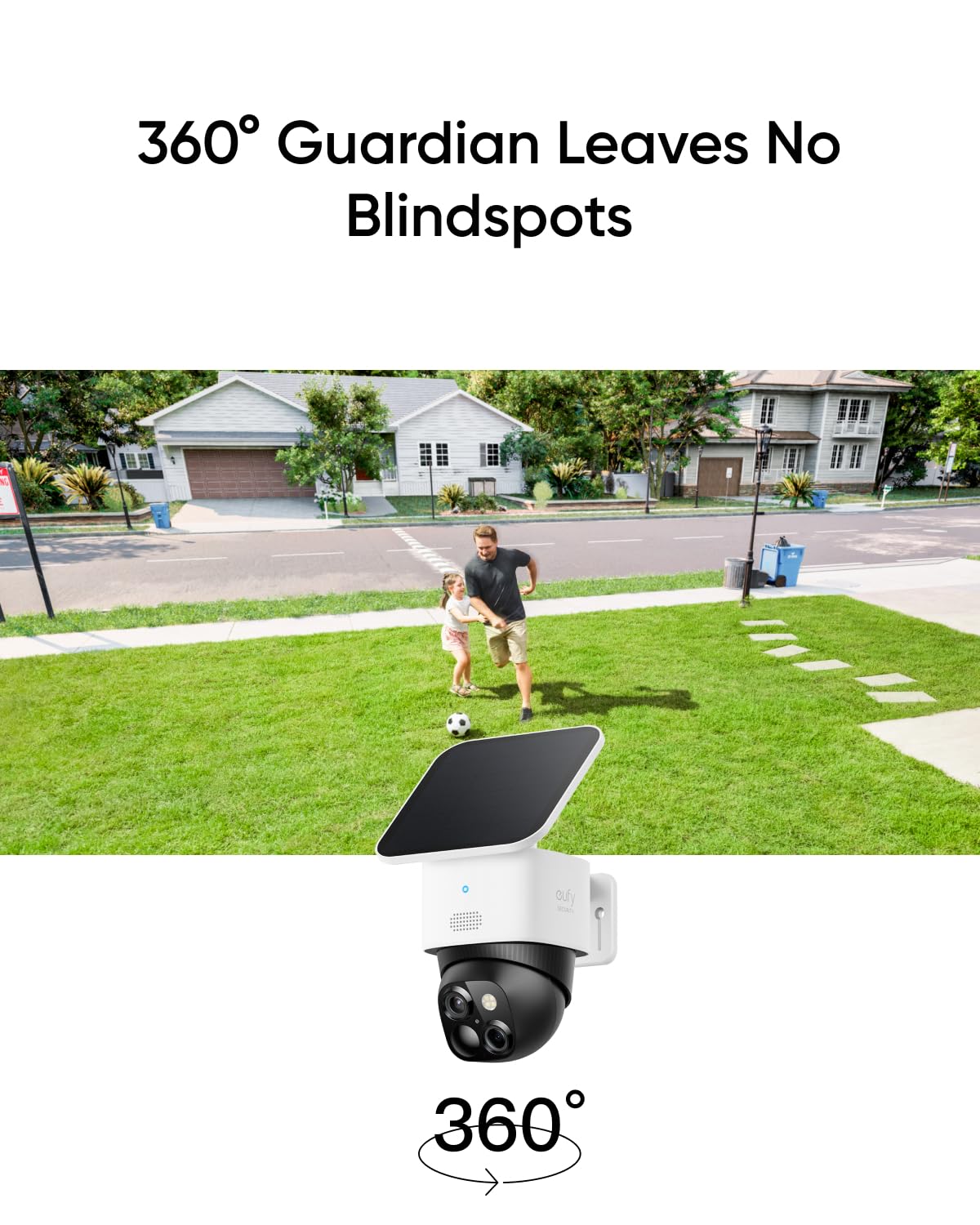 eufy Security SoloCam S340 with HomeBase 3 - Solar Powered Wireless Outdoor Security Camera | 360° Surveillance with No Blind Spots | 2.4GHz Wi-Fi & No Monthly Fees | Compatible with HomeBase S380 | Ideal for Home, Garage & Backyard Security Monitoring