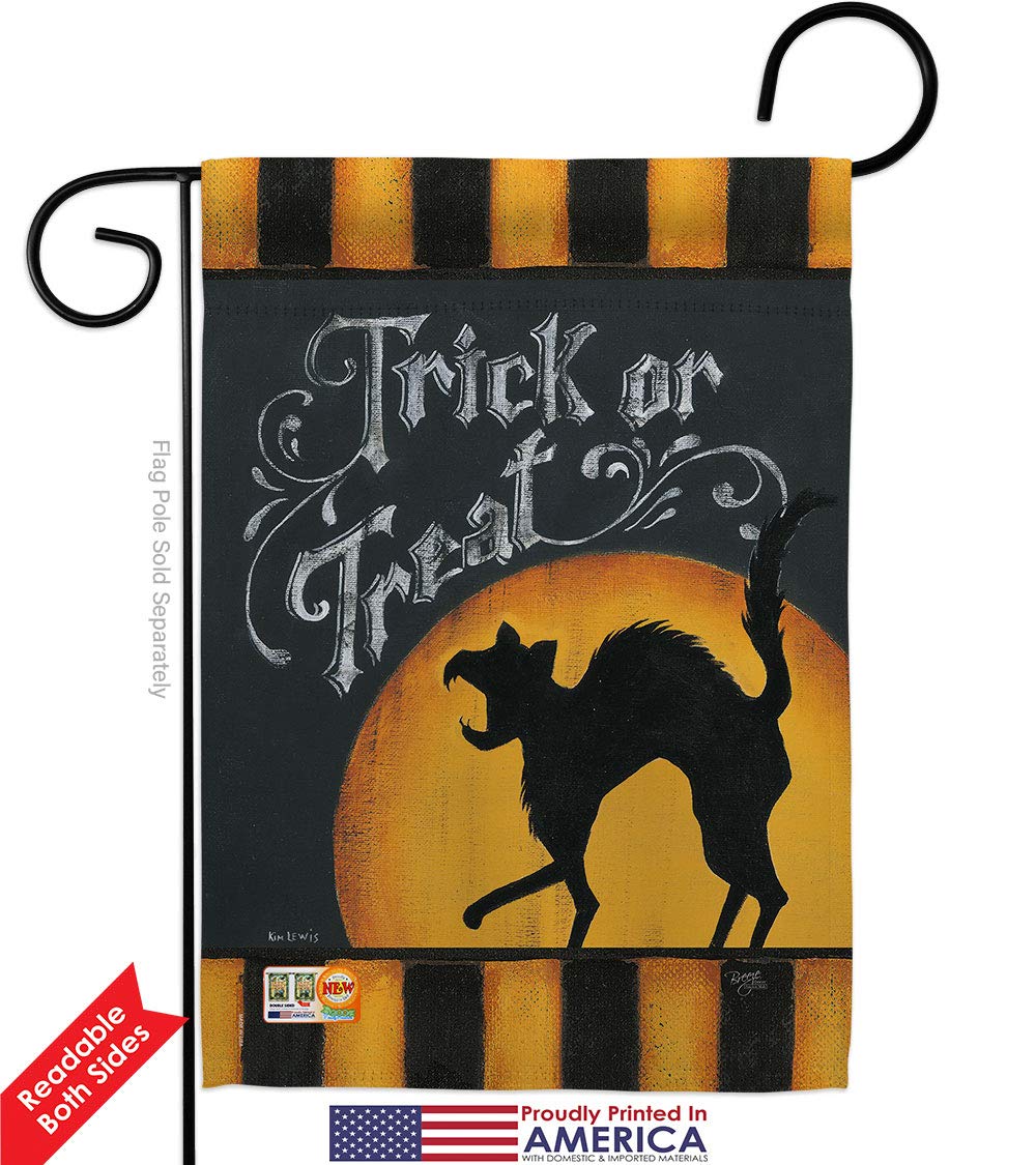 Black Cat Halloween Garden Flag Set - Fall Decor for Yard & Home