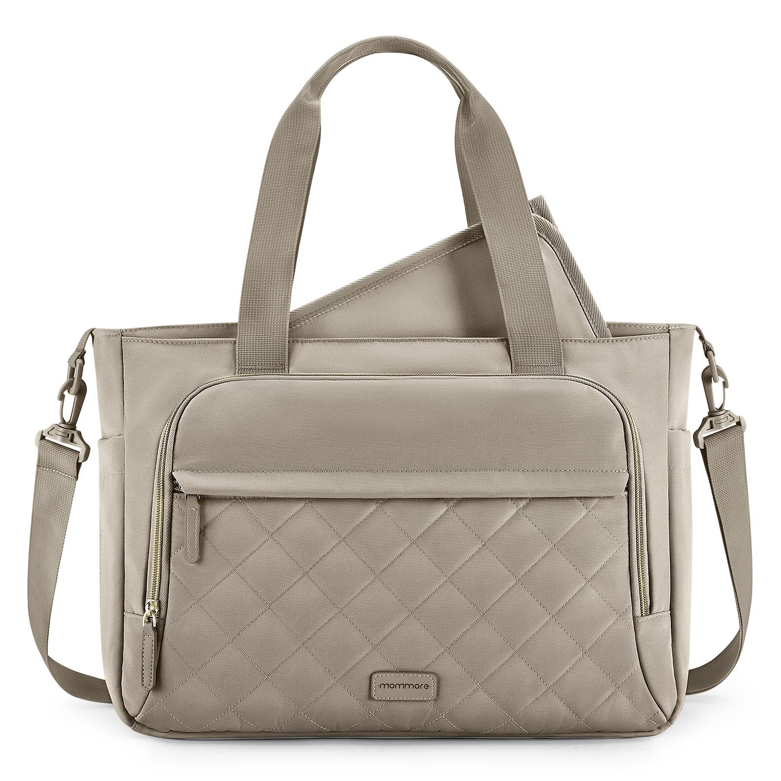 Mommore Lightweight Diaper Bag Tote with Insulated Pockets & Stroller Straps - Small Baby Bag for Nursing, Gym & Travel - Perfect for Busy Moms On-the-Go