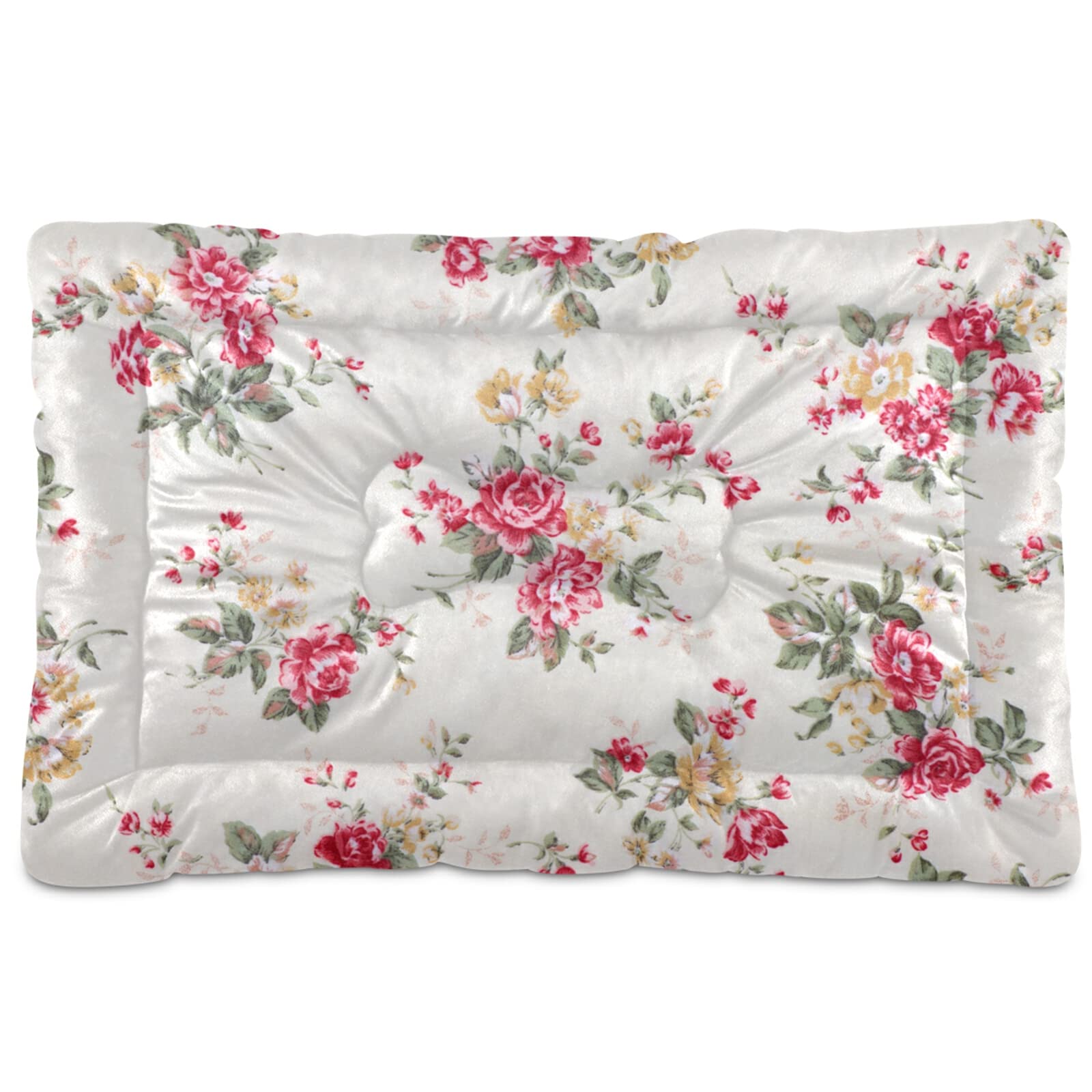 Xigua Rose Pink Dog Bed & Cat Bed - Ultra Soft Rectangle Pet Bed for Small & Medium Dogs - Comfortable & Calming Pet Mat (24x18 Inches) - Perfect for Home, Crate, or Travel Use