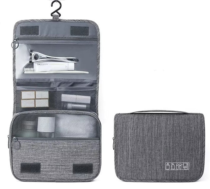 Waterproof Hanging Travel Cosmetic Bag for Women - Portable Makeup Organizer with Hooks for Bathroom, Gym & Vacation Essentials Storage