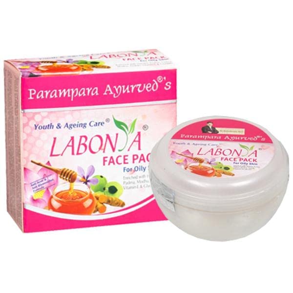 Parampara Ayurved Labonya Face Pack with Amla & Honey - Clay Mask for Oily Skin, Acne & Pimple Treatment | Oil Control, Skin Tightening & Brightening | Hydrating & Rejuvenating Natural Face Mask (100g) | Perfect for Daily Skincare & Spa Treatments