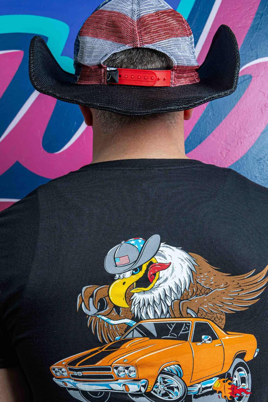 BLACK USA MESH COWBOY SNAPBACK HAT - 6-PANEL UNISEX BASEBALL CAP - Perfect for Western Rodeo, Country Music Festivals & Urban Streetwear Fashion