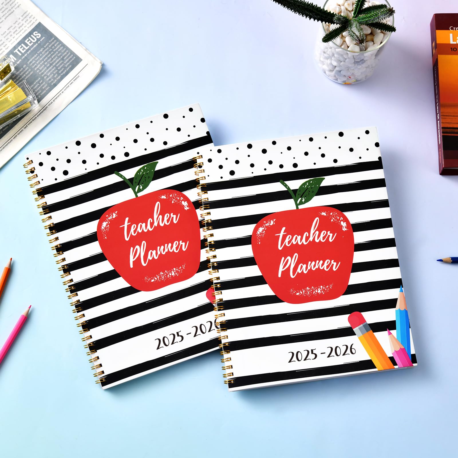 2025-2026 Teacher Planner - Academic Lesson Planner with Spiral Binding & Colorful Monthly Tabs (July 2025-June 2026, 8.5