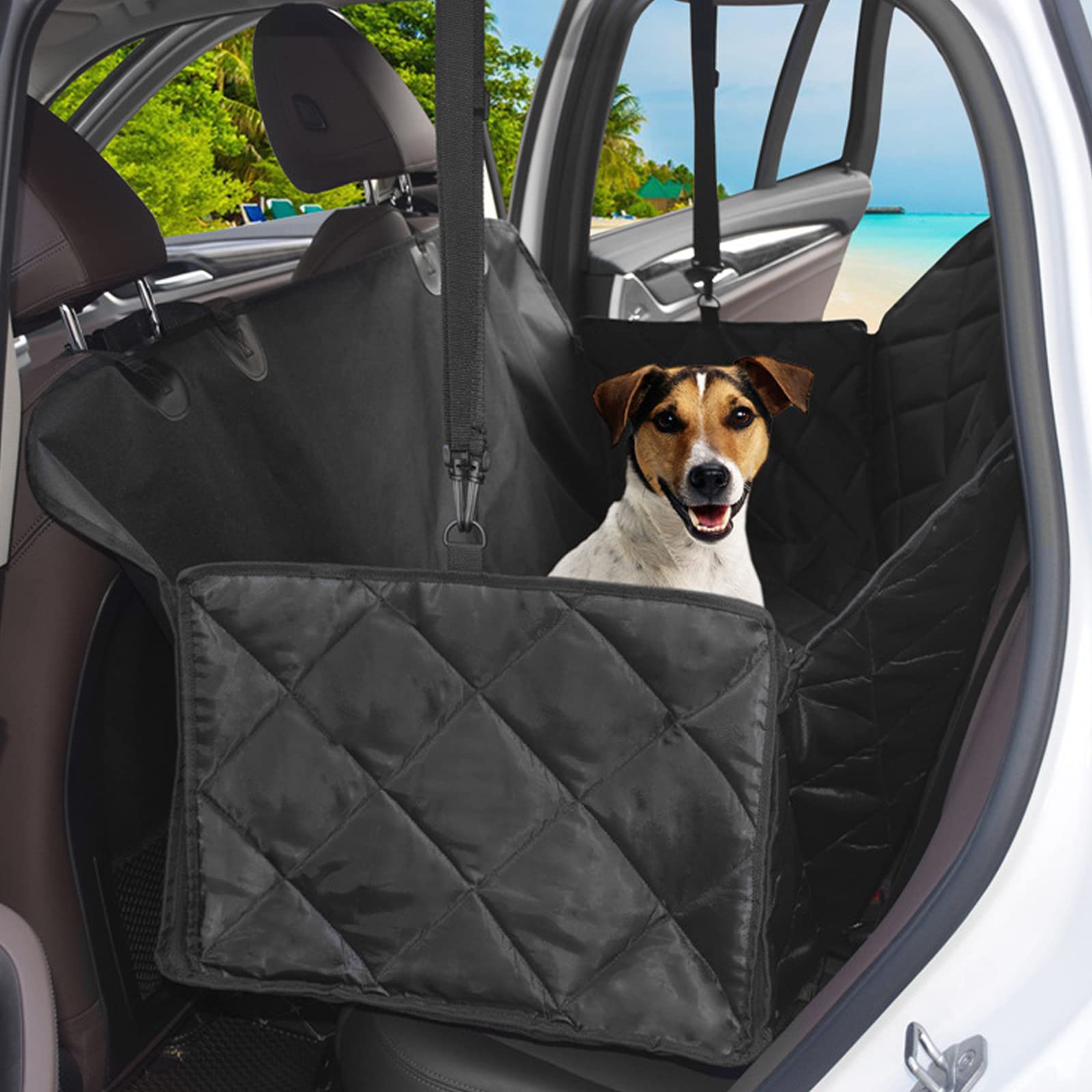 Waterproof 600D Heavy Duty Dog Car Seat Cover - Scratch Proof, Nonslip Pet Hammock for Cars, Trucks & SUVs | Durable Soft Back Seat Protector for Pets - Perfect for Travel, Daily Commute & Outdoor Adventures