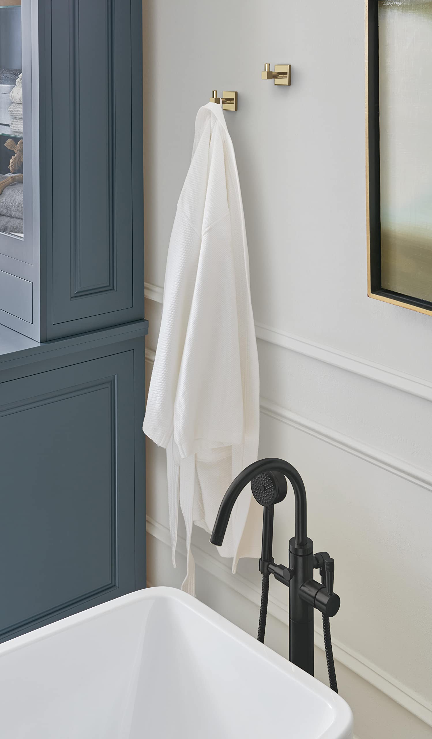 Amerock BH36070BBZ Golden Champagne Single Robe Hook - 1-7/8 Inch (48mm) Bathroom Towel Holder - Elegant Bath Accessories for Hanging Robes & Towels in Home, Hotel & Spa