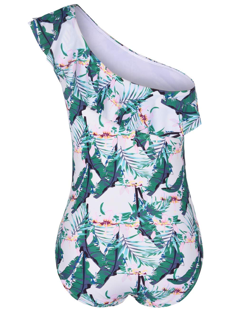 Hilor Women's One Piece Swimsuit Tummy Control Asymmetric One Shoulder Bathing Suit - Perfect for Beach Vacation, Pool Party & Summer Getaways