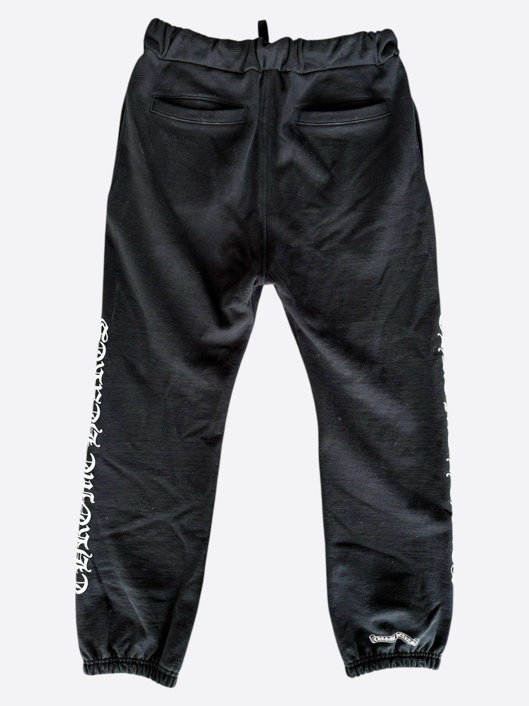 Chrome Hearts Black & White Logo Sweatpants for Men & Women | Premium Cotton Joggers | Lounge & Streetwear Fashion | Perfect for Gym, Casual Wear & Travel