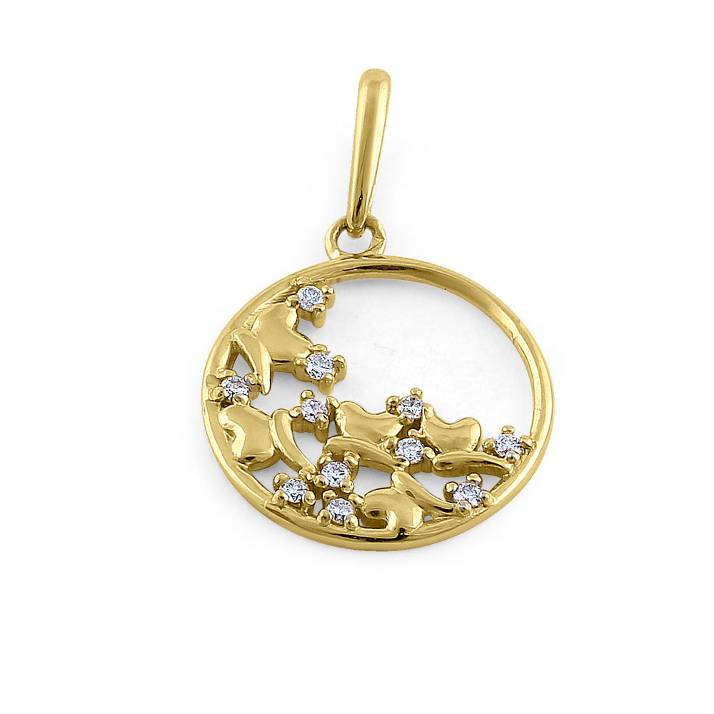 14K Yellow Gold Fall Leaves Diamond Pendant Necklace - Elegant Nature-Inspired Jewelry for Women - Perfect for Autumn Weddings, Thanksgiving Gifts & Everyday Wear