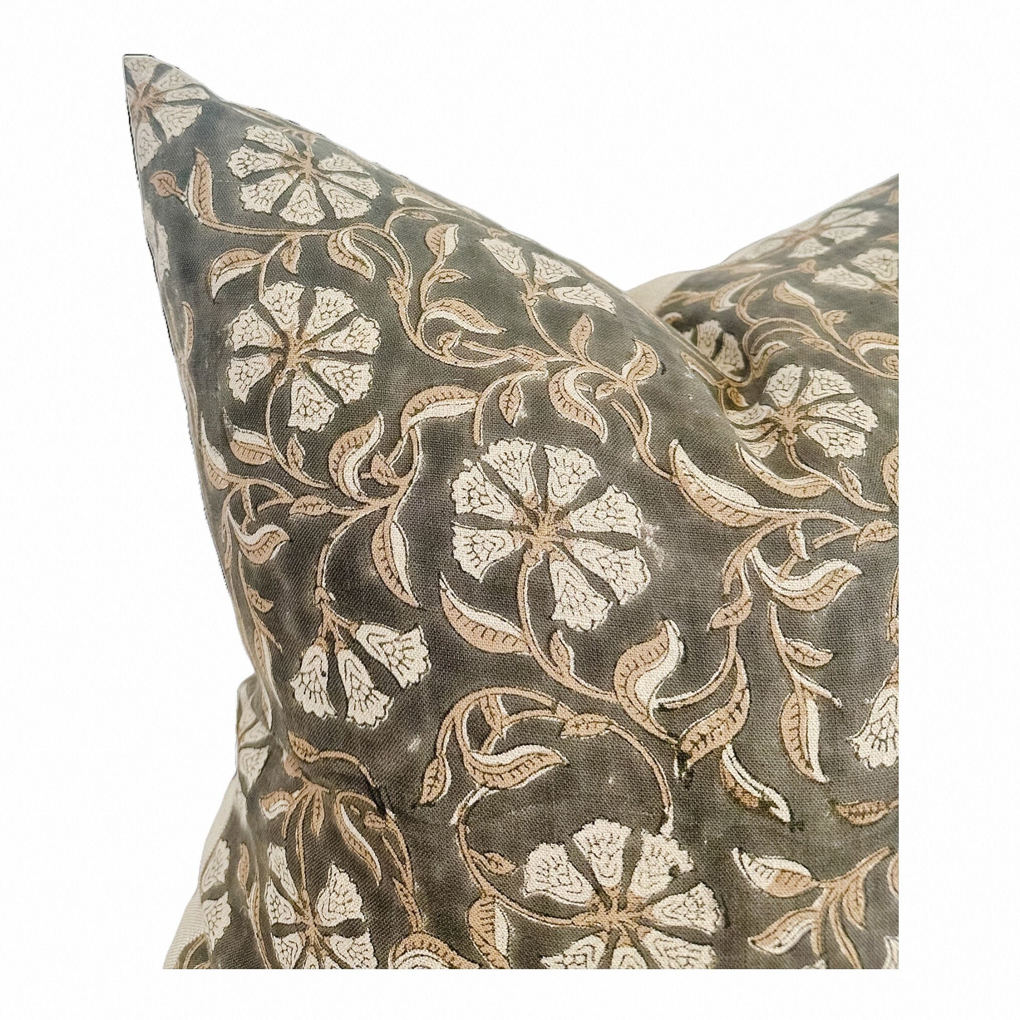 Stylish Arlington Block Print Pillow Cover - Handmade Cotton Decorative Cushion Case for Sofa, Bed, Living Room & Home Decor