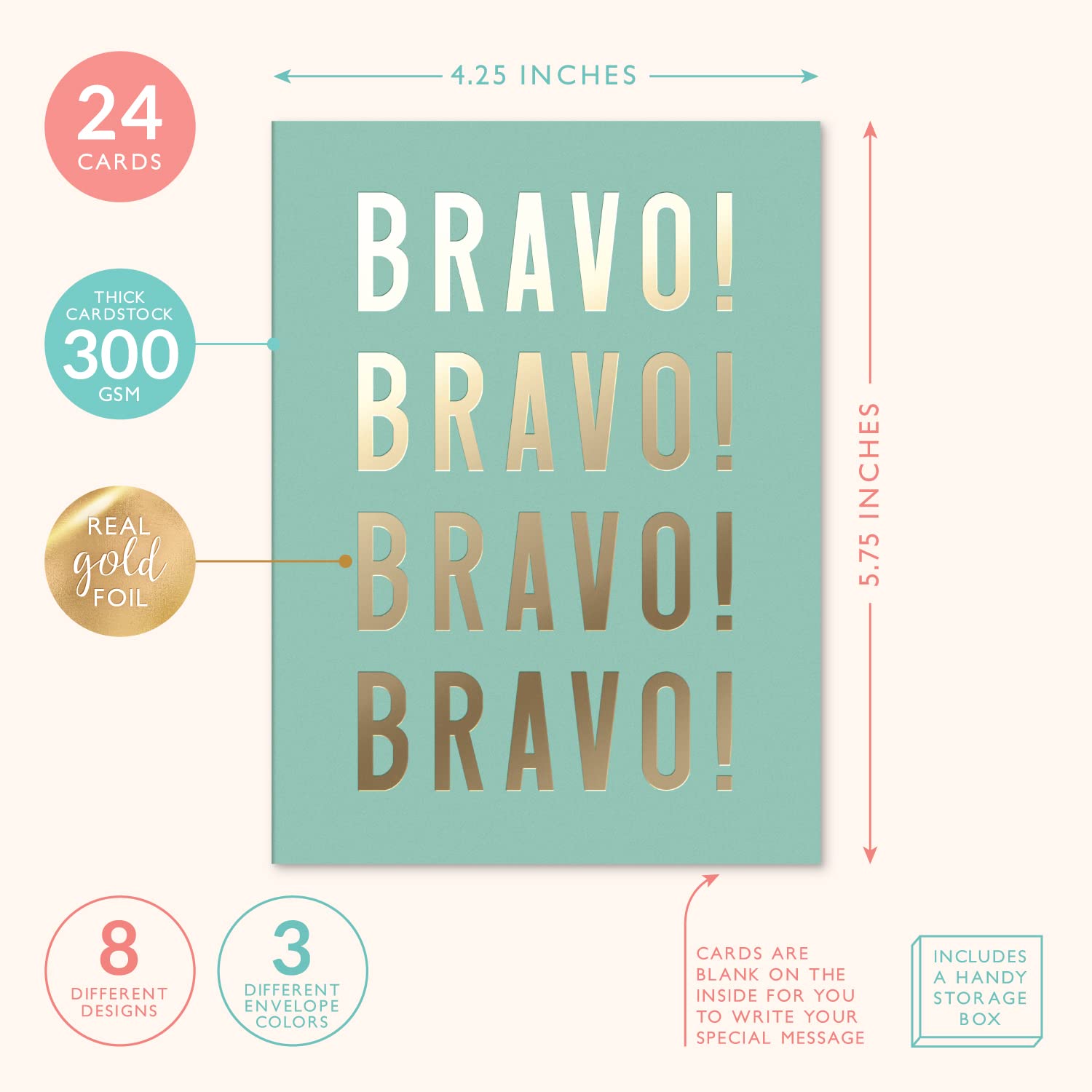 Sweetzer & Orange Set of 48 Congratulations Greeting Cards with Envelopes - Gold Foil Graduation Cards (4.25x5.75