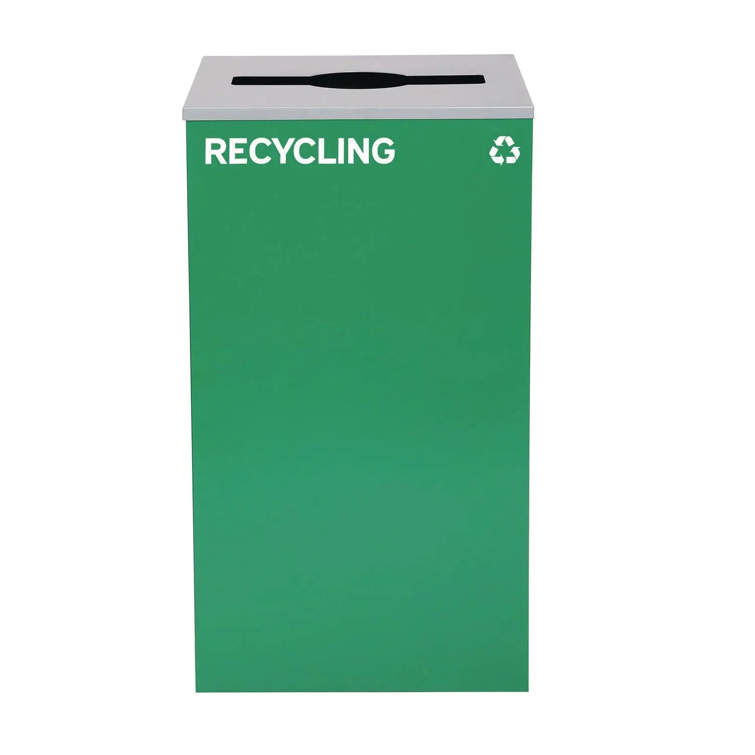Alpine Industries 29 Gallon Steel Trash & Recycling Cans Set - Blue Recycling Bin, Black Trash Can with Square Lid & Green Recycling Container - Perfect for Kitchen, Office, Garage Waste Management