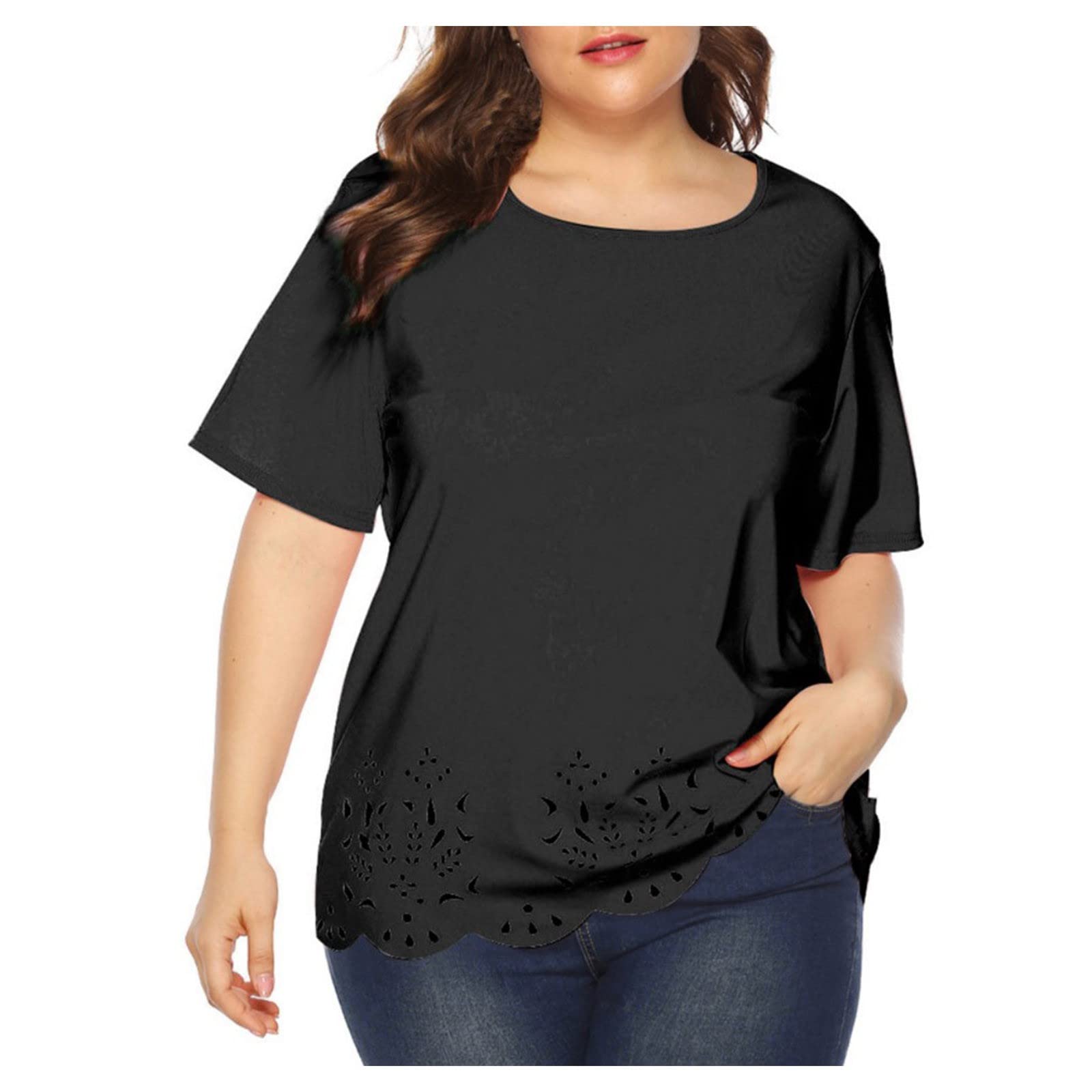 Women's Summer Tops - Floral Printed Casual T-Shirts | Round Neck Loose Blouses with Short Sleeves | Perfect for Beach, Vacation & Everyday Wear