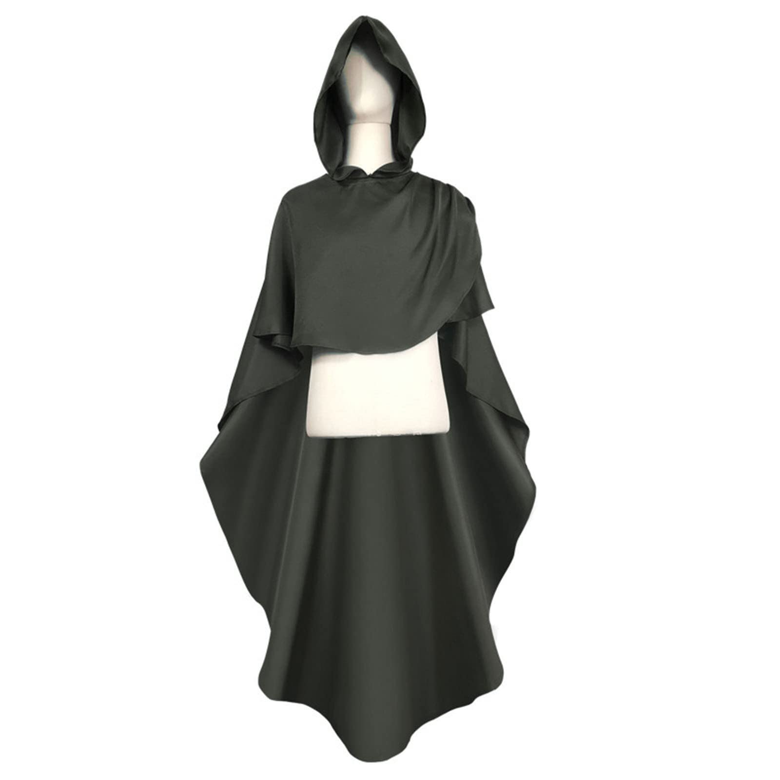 Tuduoms Men's Hooded Robe Cloak - Medieval Knight Monk Costume for Renaissance Fairs, Cosplay & LARP | Warm Friar Priest Robe for Halloween, Theater & Historical Reenactments