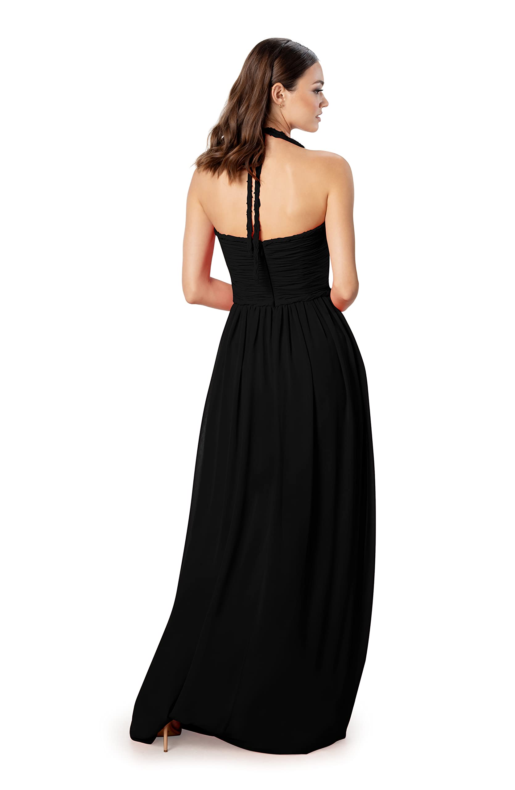 Dress the Population Women's Aura Fit and Flare Maxi Dress - Elegant Long Formal Gown for Weddings, Parties & Special Occasions