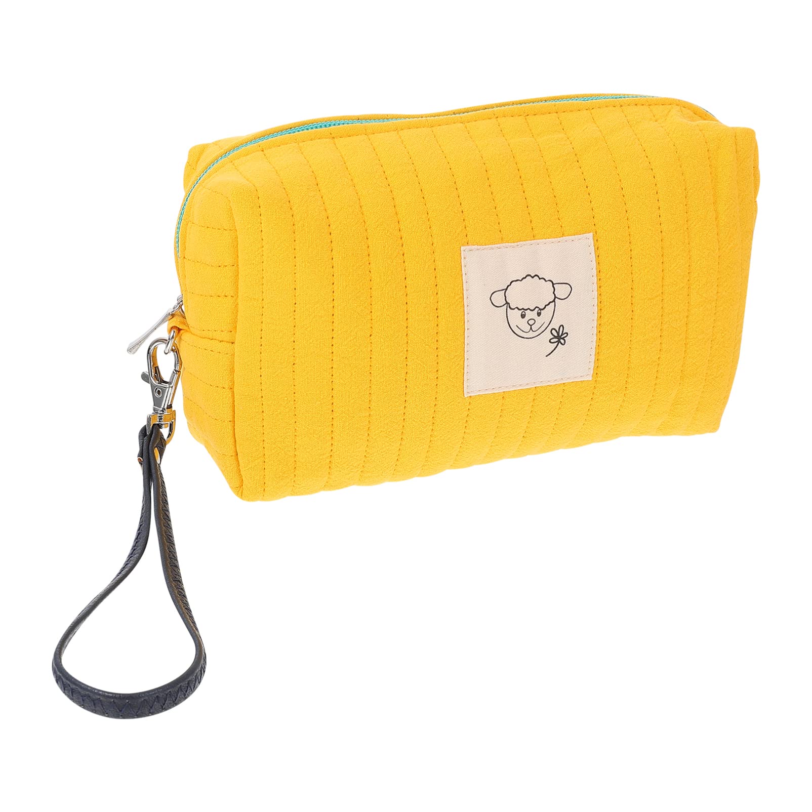 FOMIYES Women's Leopard Print Makeup Bag - Portable Travel Cosmetic Pouch with Zipper, Waterproof Toiletry Organizer for Makeup Brushes & Accessories (Yellow) - Perfect for Travel, Gym, Beach & Daily Use