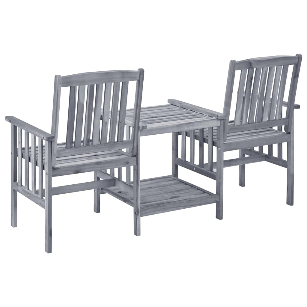 Premium Acacia Wood Patio Dining Set with Tea Table & Cushions - Outdoor Garden Furniture for Bistro, Backyard, and Poolside Relaxation
