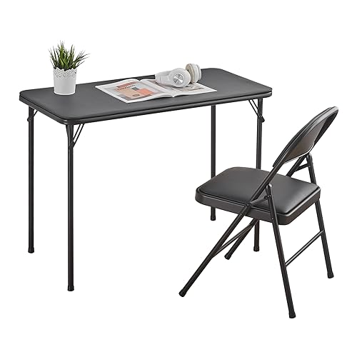 Folding Table Chair Set | Black-1