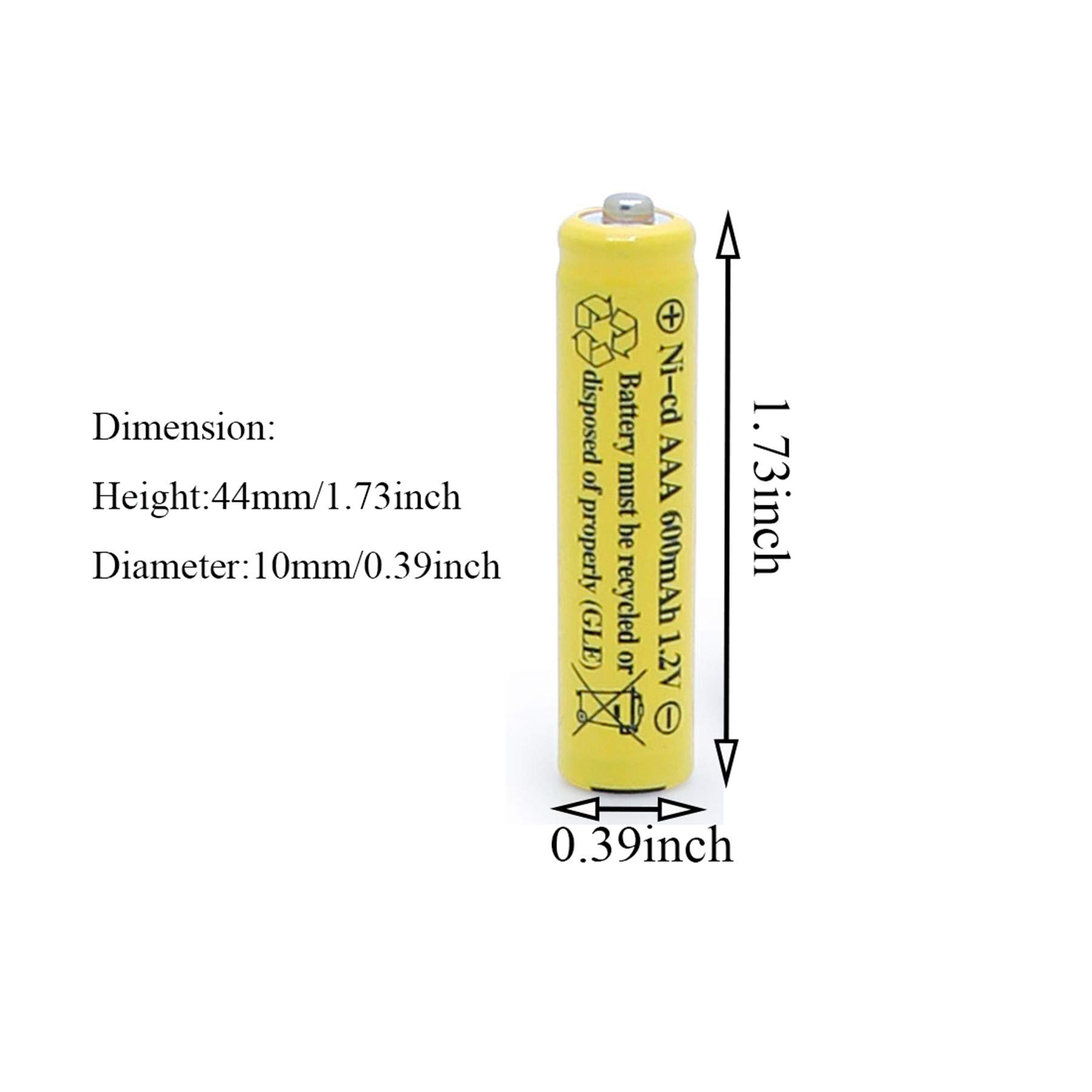 High Capacity AAA NiCd 600mAh 1.2V Rechargeable Solar Batteries - 20 Pack for Solar Garden Lights, Remote Controls, Toys, Computer Mice - Perfect for Outdoor & Indoor Solar Powered Devices