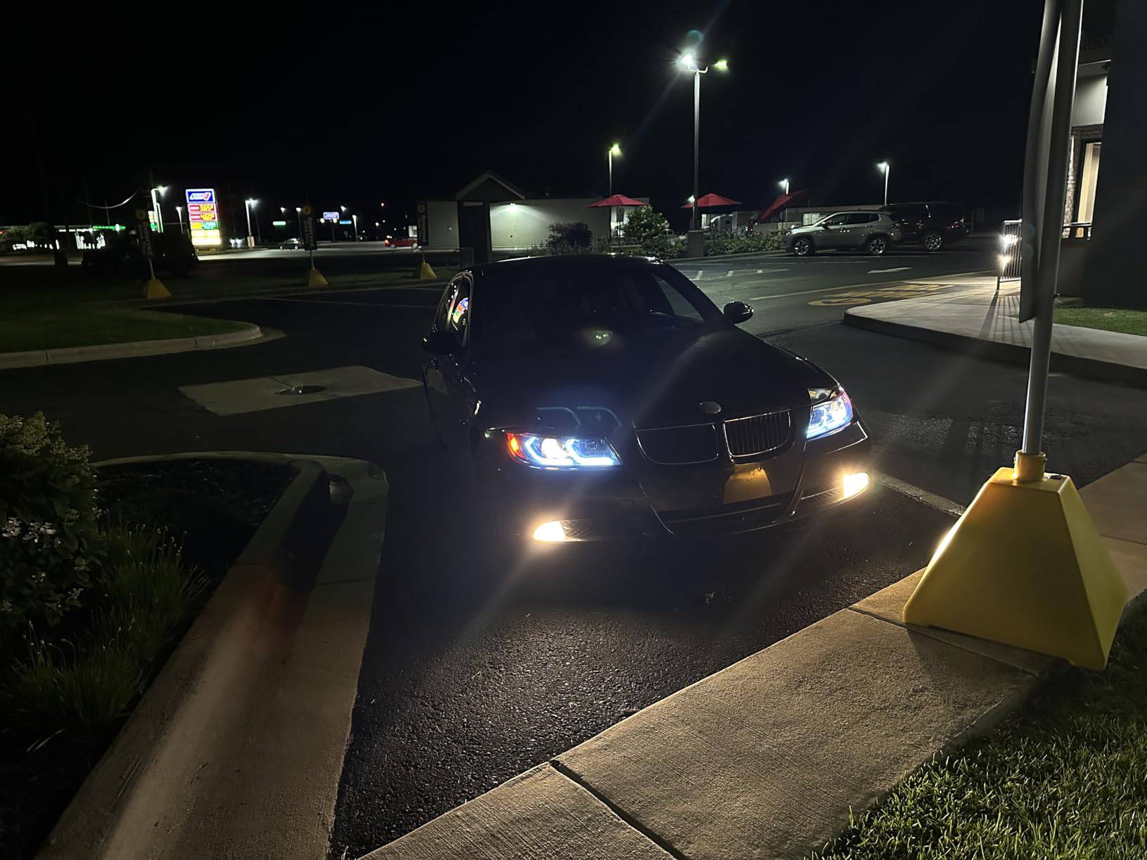 Spec D Tuning LED Headlights for 2006-2011 BMW E90 3 Series Sedan - 3D Iced Dual Projector Headlamps with Matte Black Housing & Clear Lens - Upgrade for Night Driving & Custom Styling