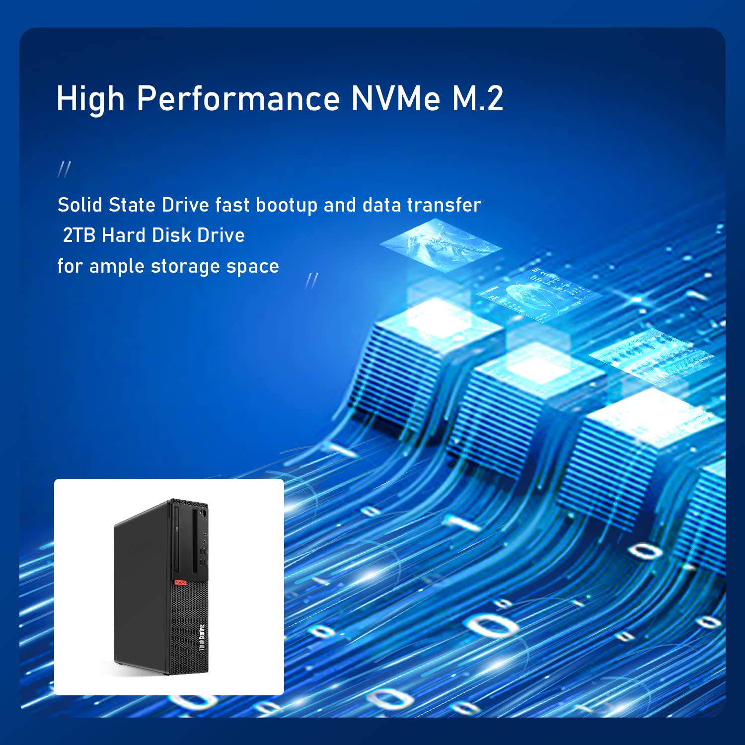 Renewed Lenovo ThinkCentre M710 SFF Desktop - Intel Core i7-7700, 16GB RAM, 256GB NVMe SSD + 2TB HDD, Wireless Keyboard & Mouse, PCIe AX200 WiFi, Bluetooth, Win 10 Pro | Perfect for Home Office, Business Workstations & Small Business Computing