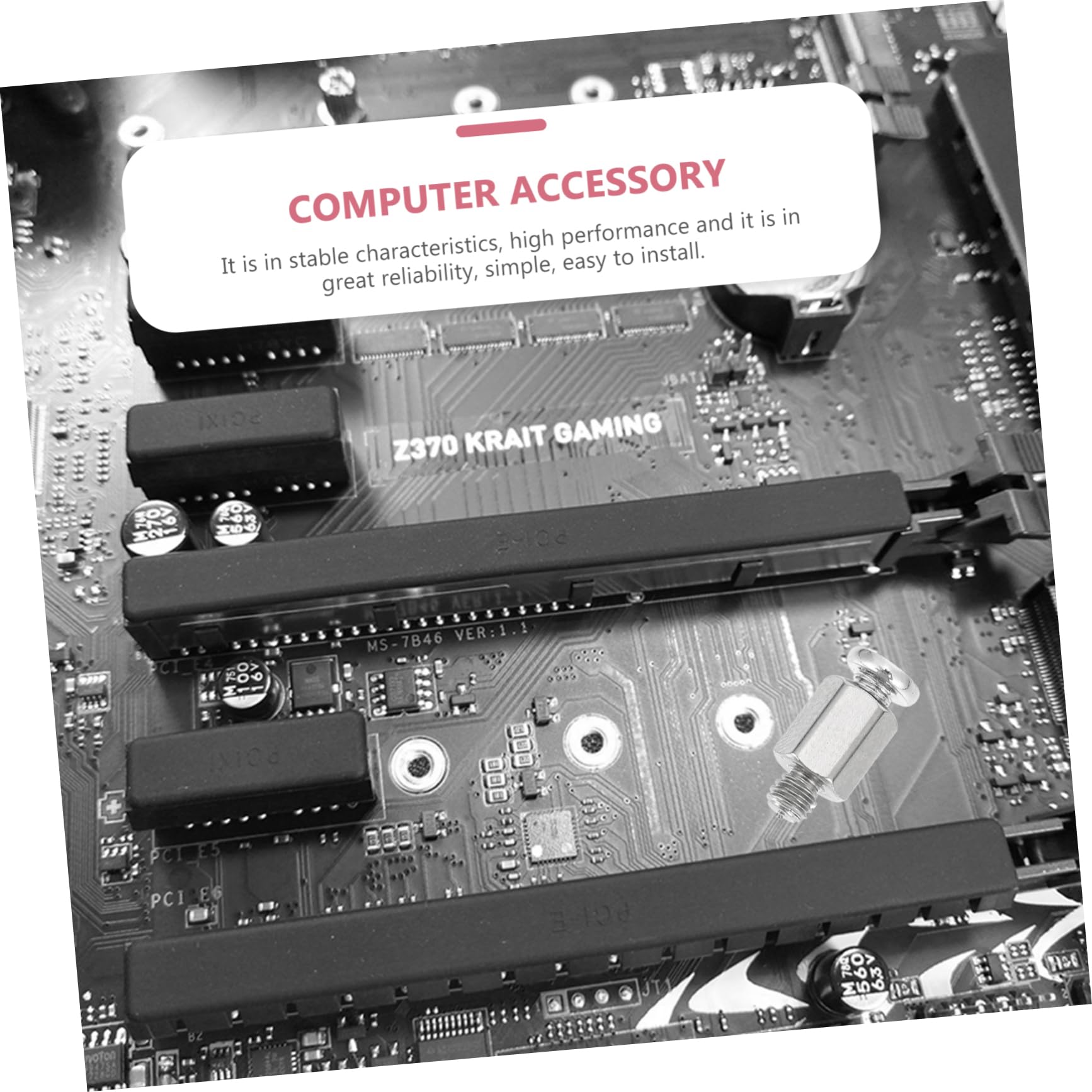 Abaodam 60 Pcs Laptop Motherboard Screws & Stand Bracket Kit - Computer Repair Parts with Hex Nuts for SSD, Metal Braces - Perfect for DIY PC Builds, Laptop Upgrades & Tech Maintenance