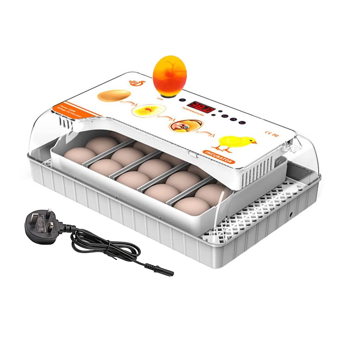 20 Egg Digital Incubator with Automatic Turner & Candler - Temperature & Humidity Control for Hatching Chicken, Duck, Quail, Goose Eggs - Perfect for Poultry Farming, Backyard Hatching & Bird Breeding Projects