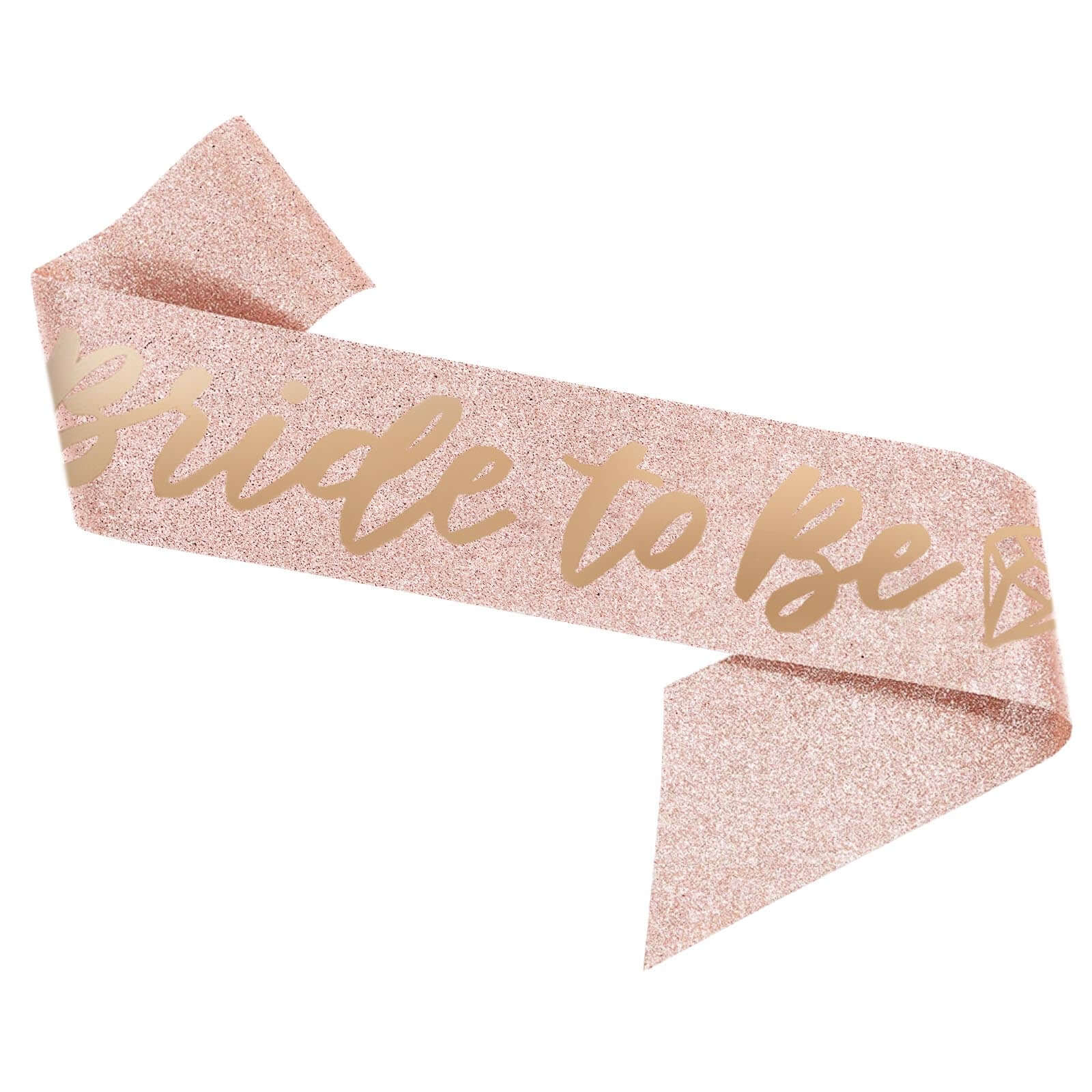 Rose Gold Bachelorette Party Decor Set - Bridal Veil, Tiara Crown, Glitter Sash & Stickers for Wedding Shower, Bridal Shower & Bachelorette Party Decorations