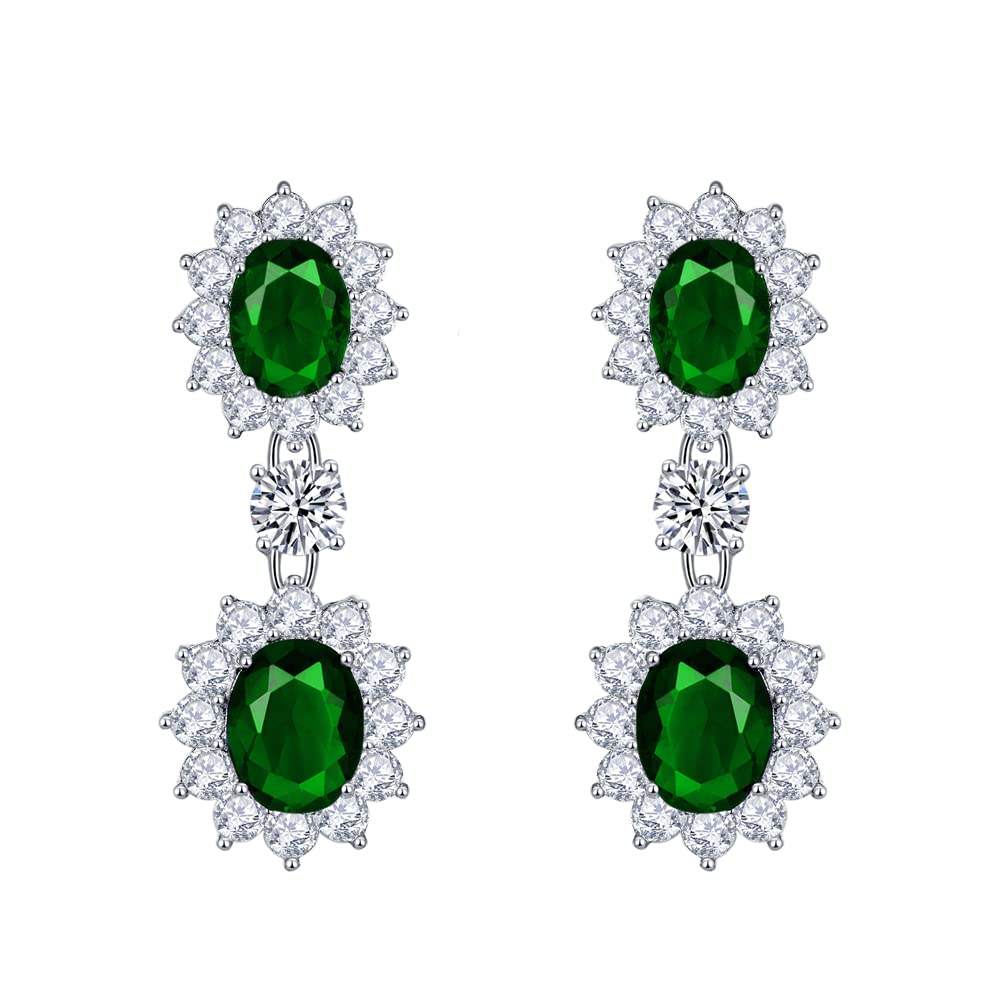 LAVINA Royal CZ Dangle Earrings - Princess Diana Style Elegant Jewelry | Sparkling Cubic Zirconia Earrings for Women | Perfect for Weddings, Prom, Birthday Gifts & Special Occasions | Luxury Fashion Accessories for Evening Parties & Formal Events