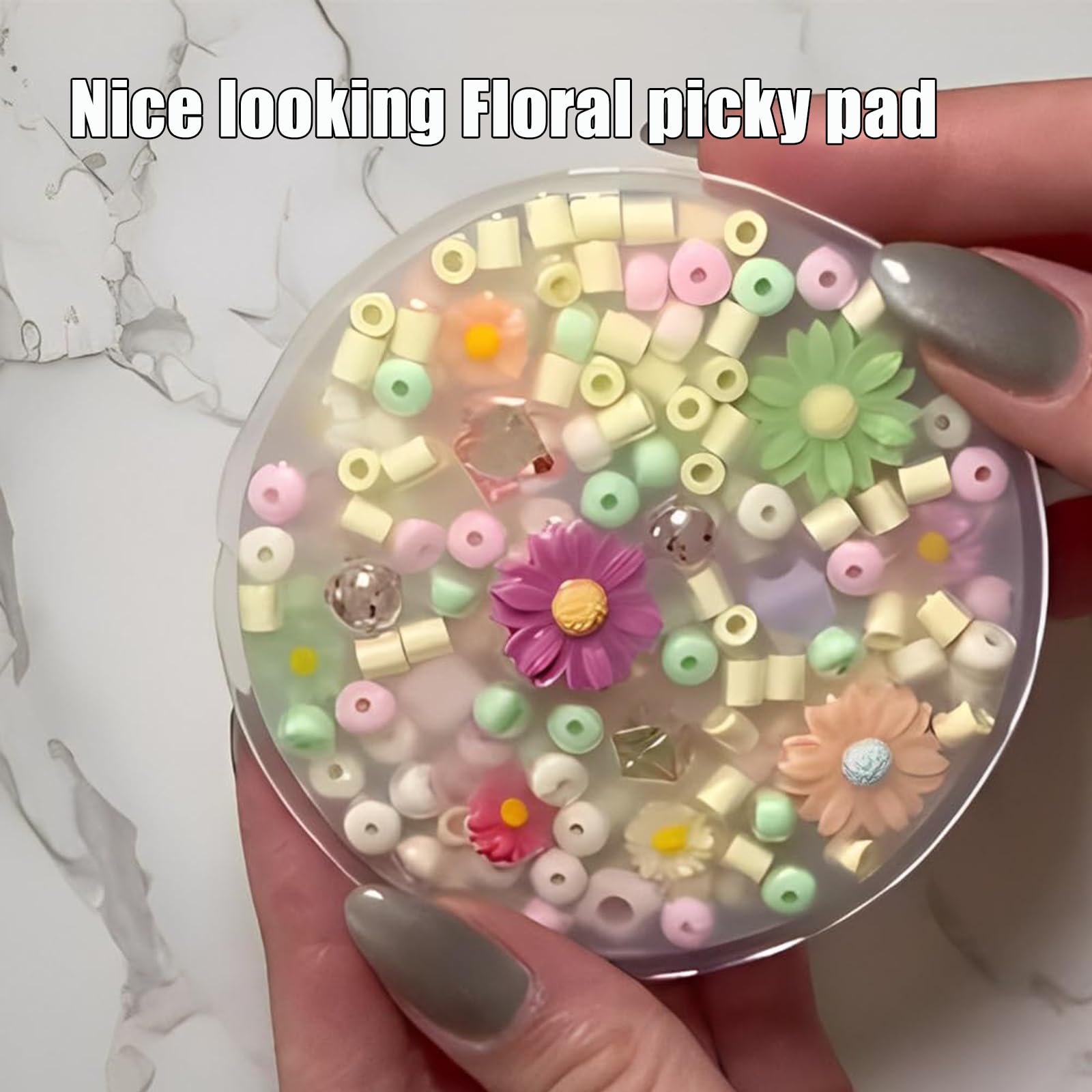 2Pcs Floral Fidget Pads for Skin Picking Relief - Sensory Fidget Toys for Anxiety, Stress & Trichotillomania - Helps Stop Nail Biting & Hair Pulling - Perfect for ADHD, OCD & Stress Relief at Home, Office or School