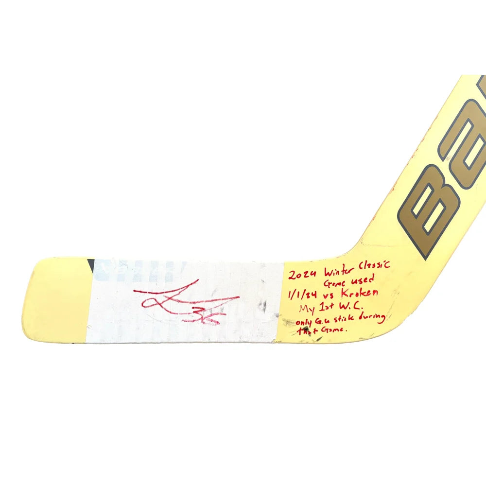 Logan Thompson Autographed 2024 Winter Classic Game Used Hockey Stick - Vegas Golden Knights vs Seattle Kraken - Collectible Memorabilia for NHL Fans & Sports Enthusiasts