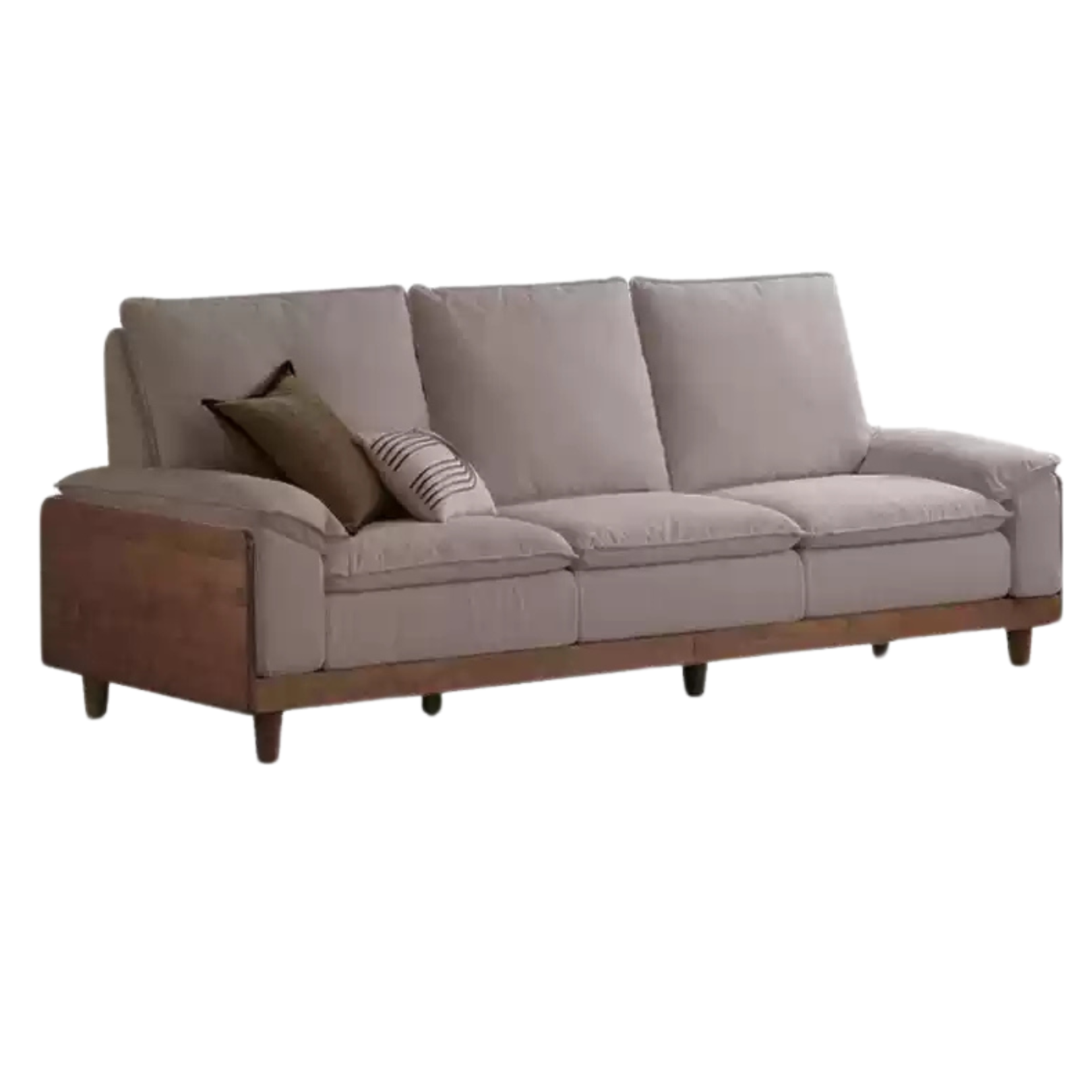 108.6x38.9x37.4 inch / 276x99.7x95cm / Rich Dark Walnut color / black walnut sofa imitation cotton linen smoke chestnut brown
