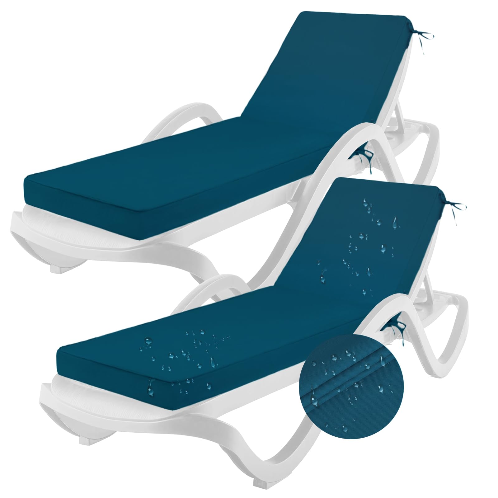 Premium Millsilo Lounge Chair Cushions Set of 2 - Custom Size Chaise & Outdoor Couch Cushions for Patio, Poolside, Lawn & Indoor Furniture - Weather-Resistant, Comfortable & Stylish - Perfect for Relaxing by the Pool, Lounging in the Garden or Decorating Your Living Space