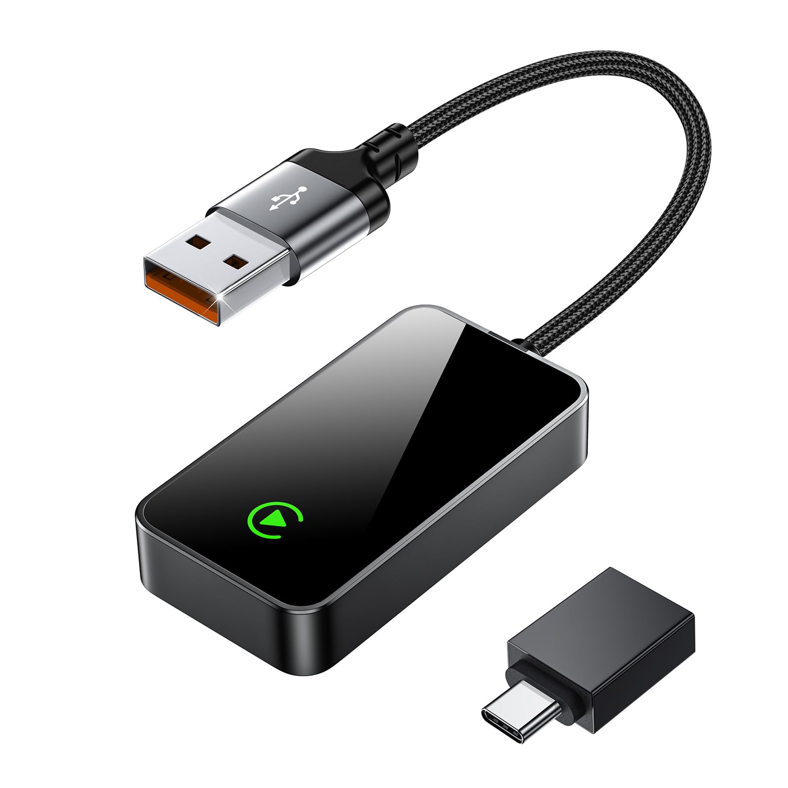 Wireless CarPlay Adapter for iPhone - Apple CarPlay Wireless Dongle, Plug & Play Fast Connection (iOS 10+, 2016+ Cars) | Seamless Music Streaming & Hands-Free Calling for Safer Driving