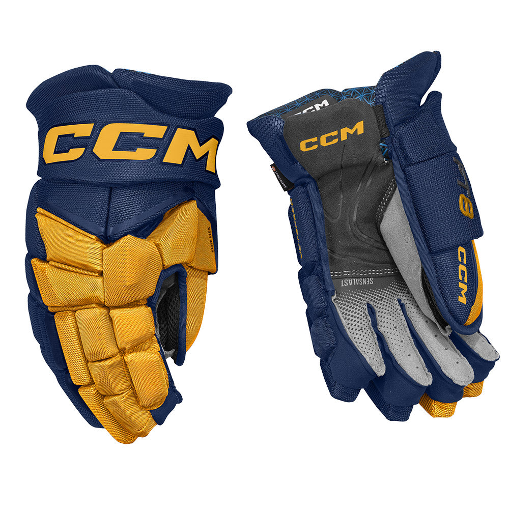 CCM Jetspeed FT8 Senior Ice Hockey Gloves - Protective Hockey Gear for Men & Women - Perfect for Games, Practices & Competitive Play