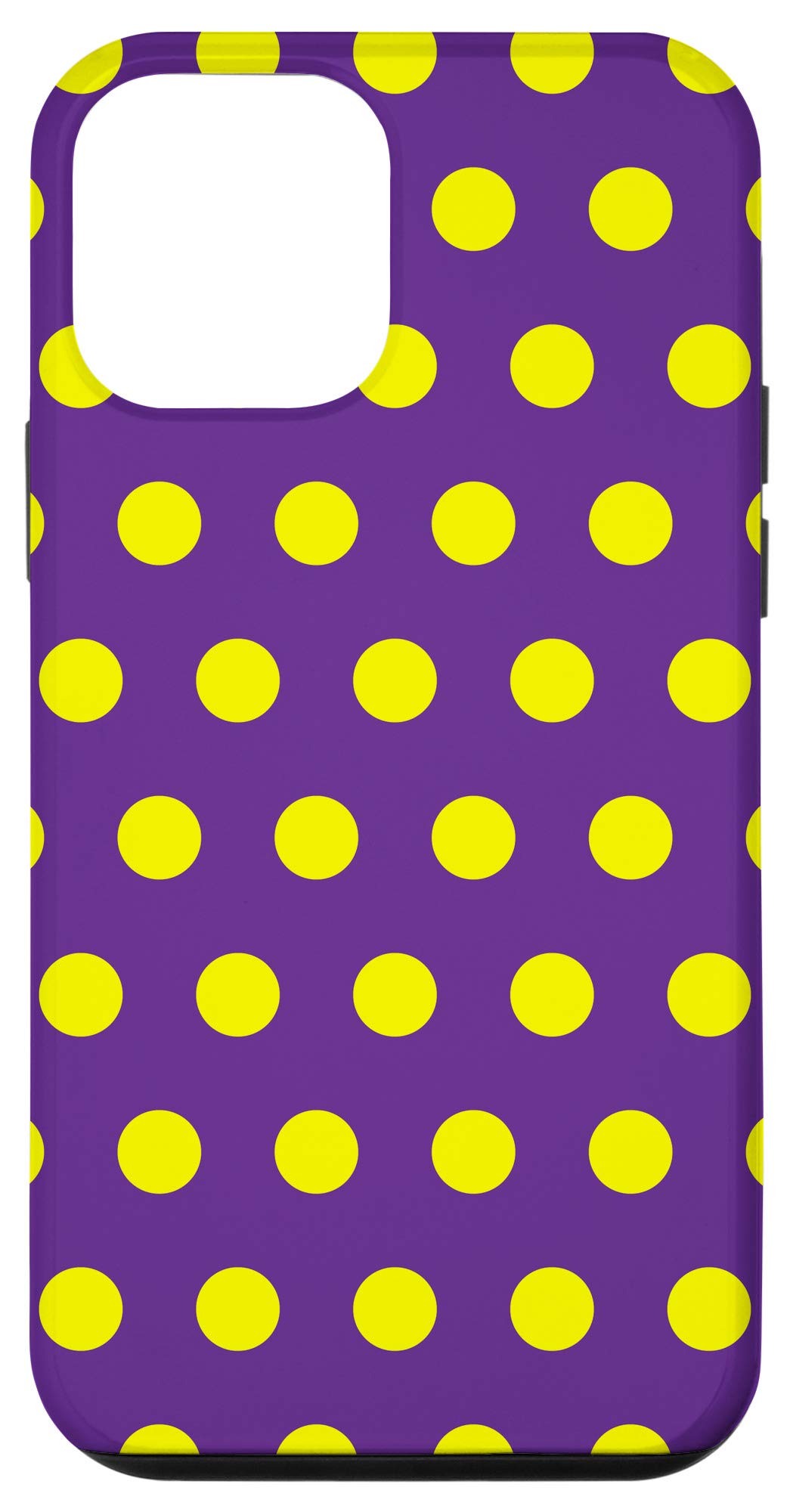Cute Polka Dot Purple & Yellow iPhone 12 Mini Case - Colorful Protective Phone Cover for Women & Girls - Perfect for Daily Use, Travel & Fashion Accessories