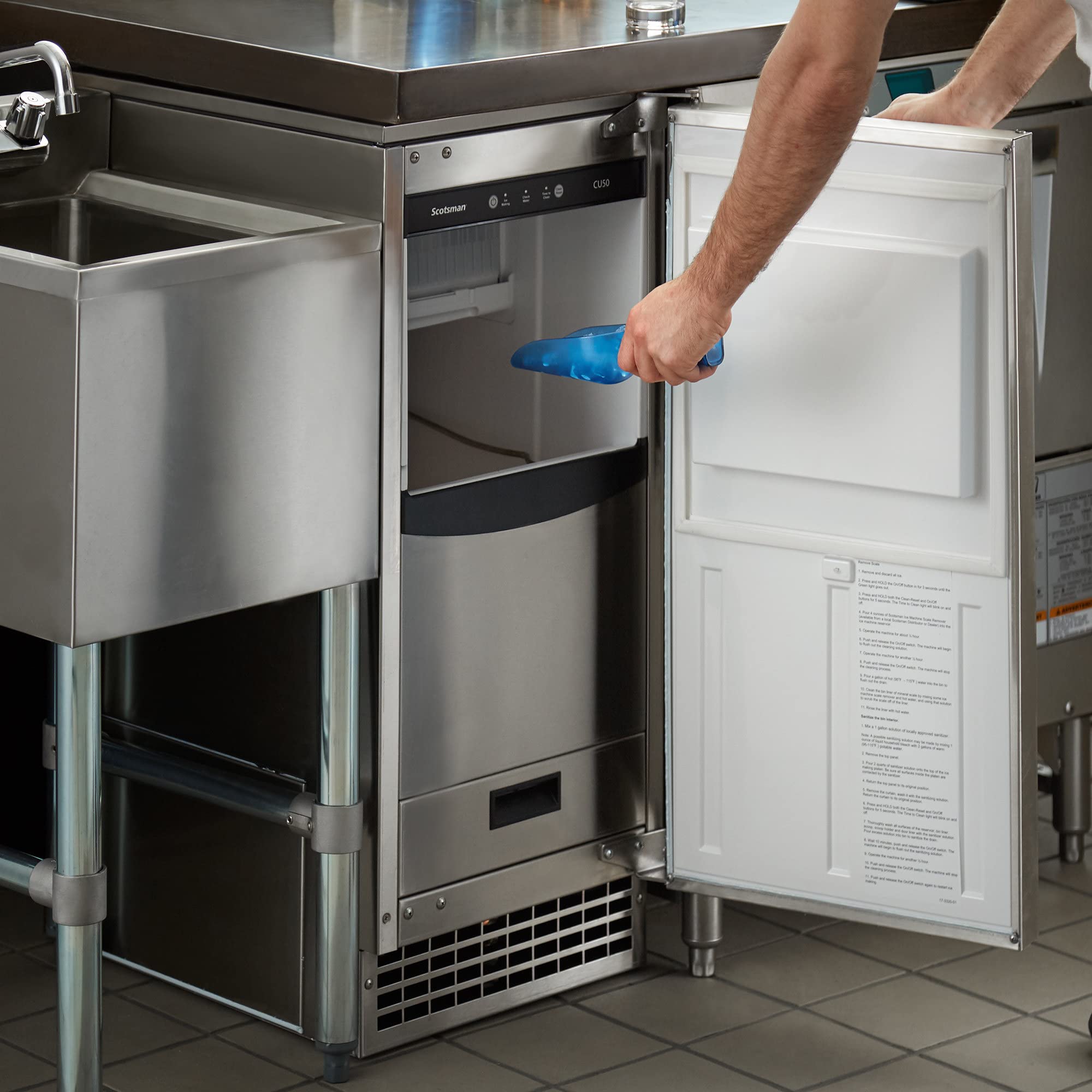 Scotsman Commercial Undercounter Gourmet Cube Ice Maker - Energy Efficient, High Capacity for Restaurants, Bars, and Home Use