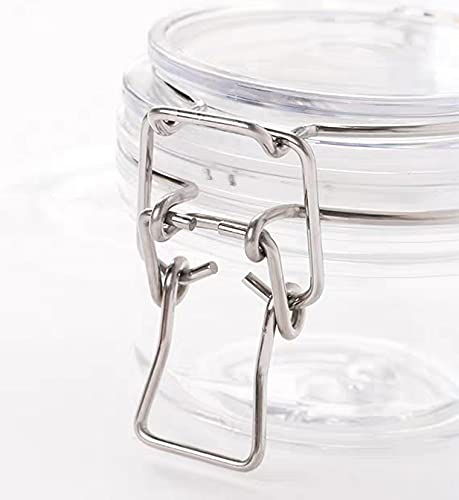 FixtureDisplays® 12-Pack 1500ml PET Spice Jars with Wire Clasp Seal - Airtight Food Storage Containers for Spices, Herbs, Paint, Oil - Ideal for Kitchen Pantry & Craft Room Organization