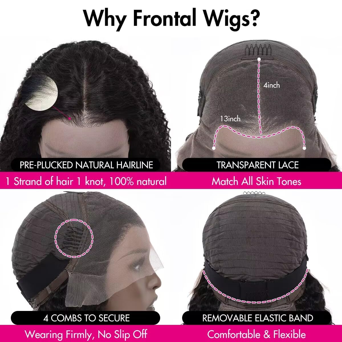 Larima Short Curly Human Hair Wig - 200% Density 13x4 HD Lace Front Wig, Glueless Wear & Go, Pre-Plucked with Baby Hair, Jerry Curly Style, Soft & Natural Black (14 Inch) - Perfect for Daily Wear, Cosplay, and Special Occasions