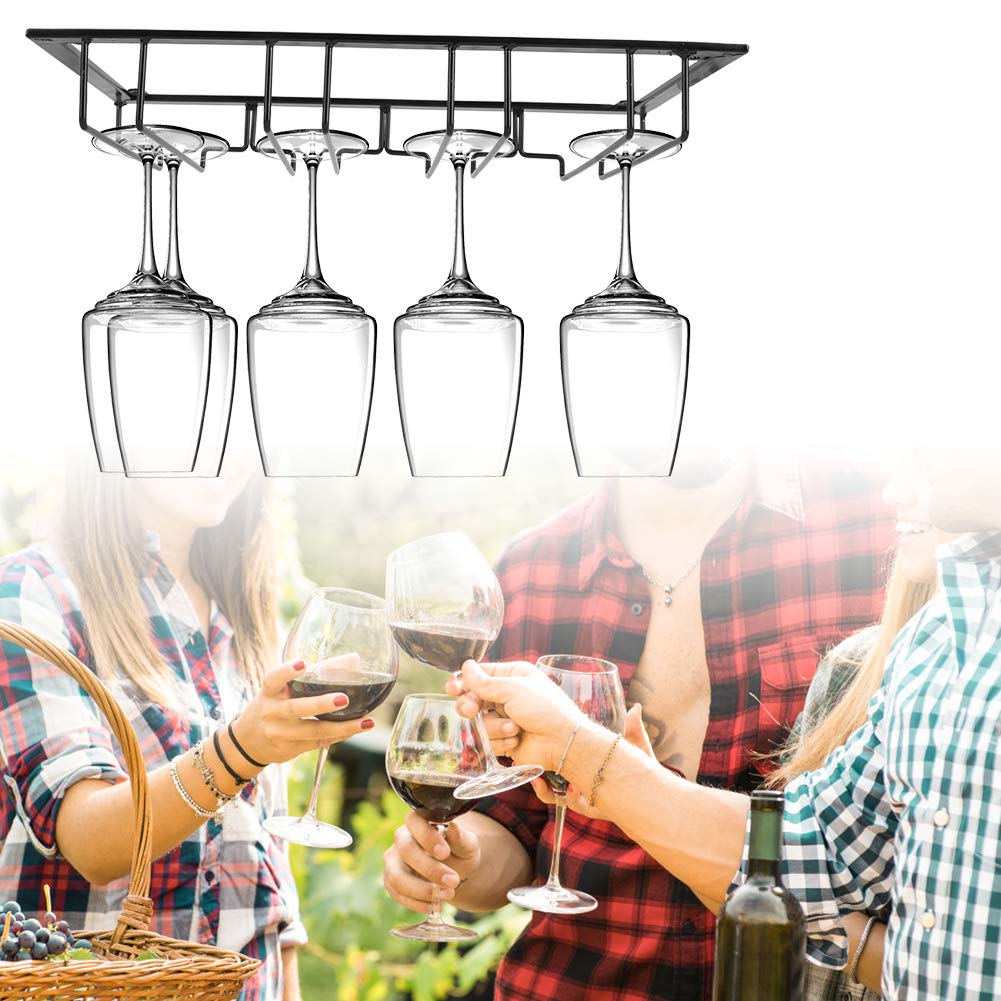 European Style Wine Glass Rack - Hanging Storage Shelf for Goblets & Cups - Kitchen Cabinet & Bar Organizer - Perfect for Wine Cellar, Home Decor & Entertaining (11#)