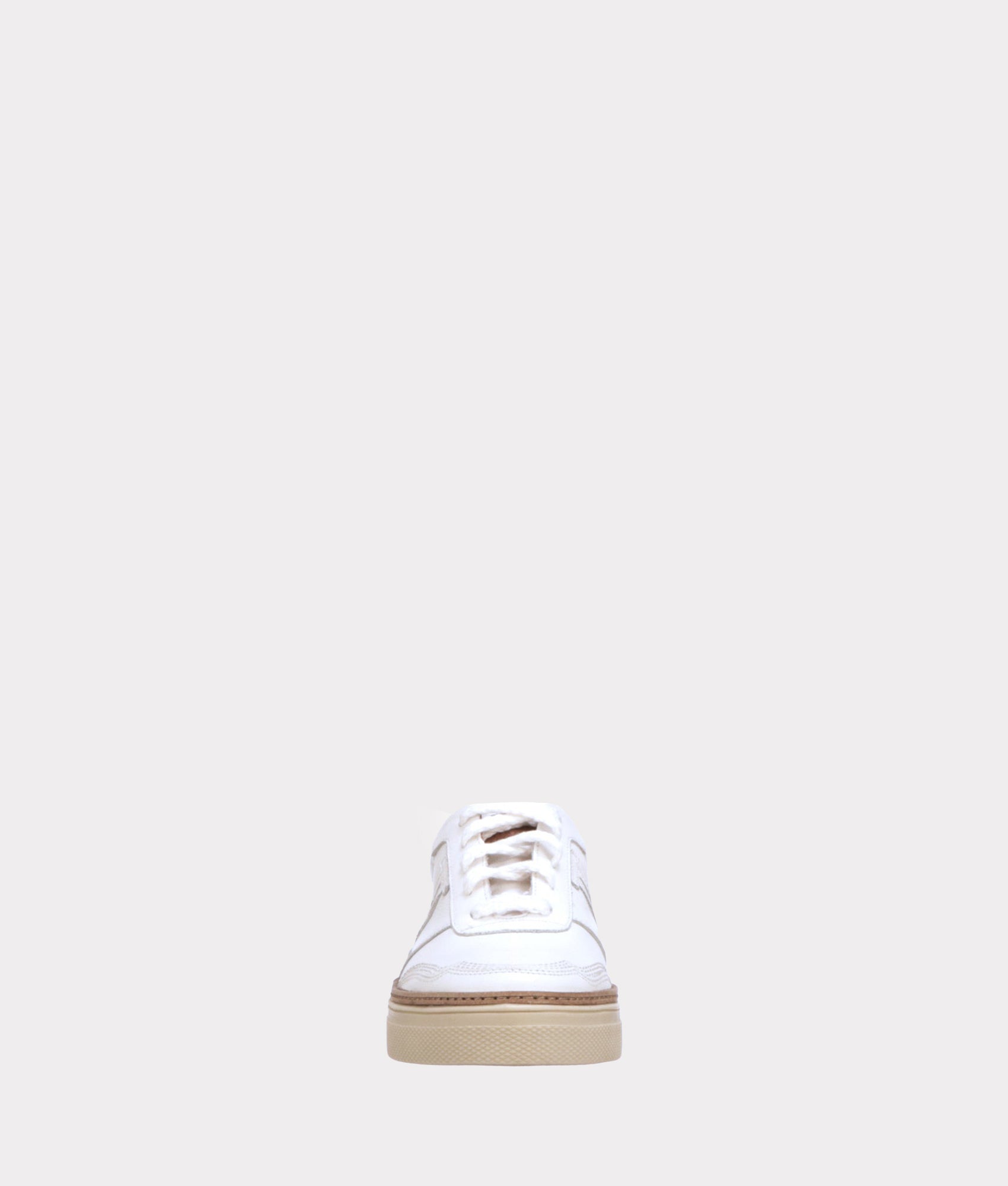 Double L Lace Up Sneakers for Women - White Comfortable Casual Shoes for Walking, Running & Everyday Wear