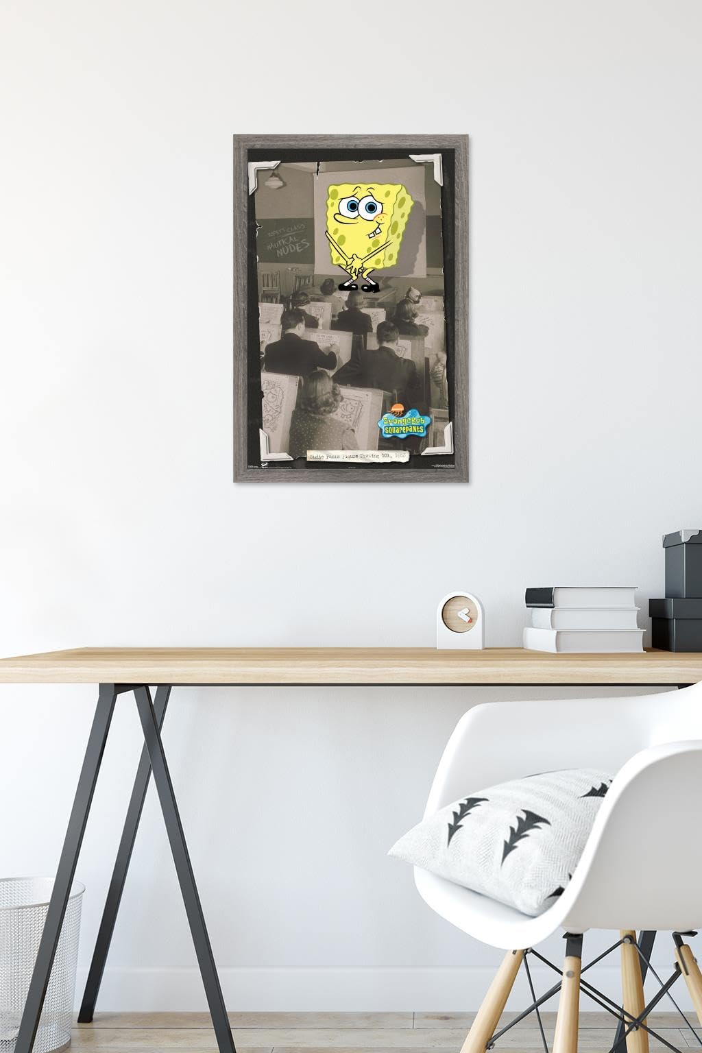 Trends International Nickelodeon Spongebob Squarepants Barnwood Framed Wall Poster 14.725