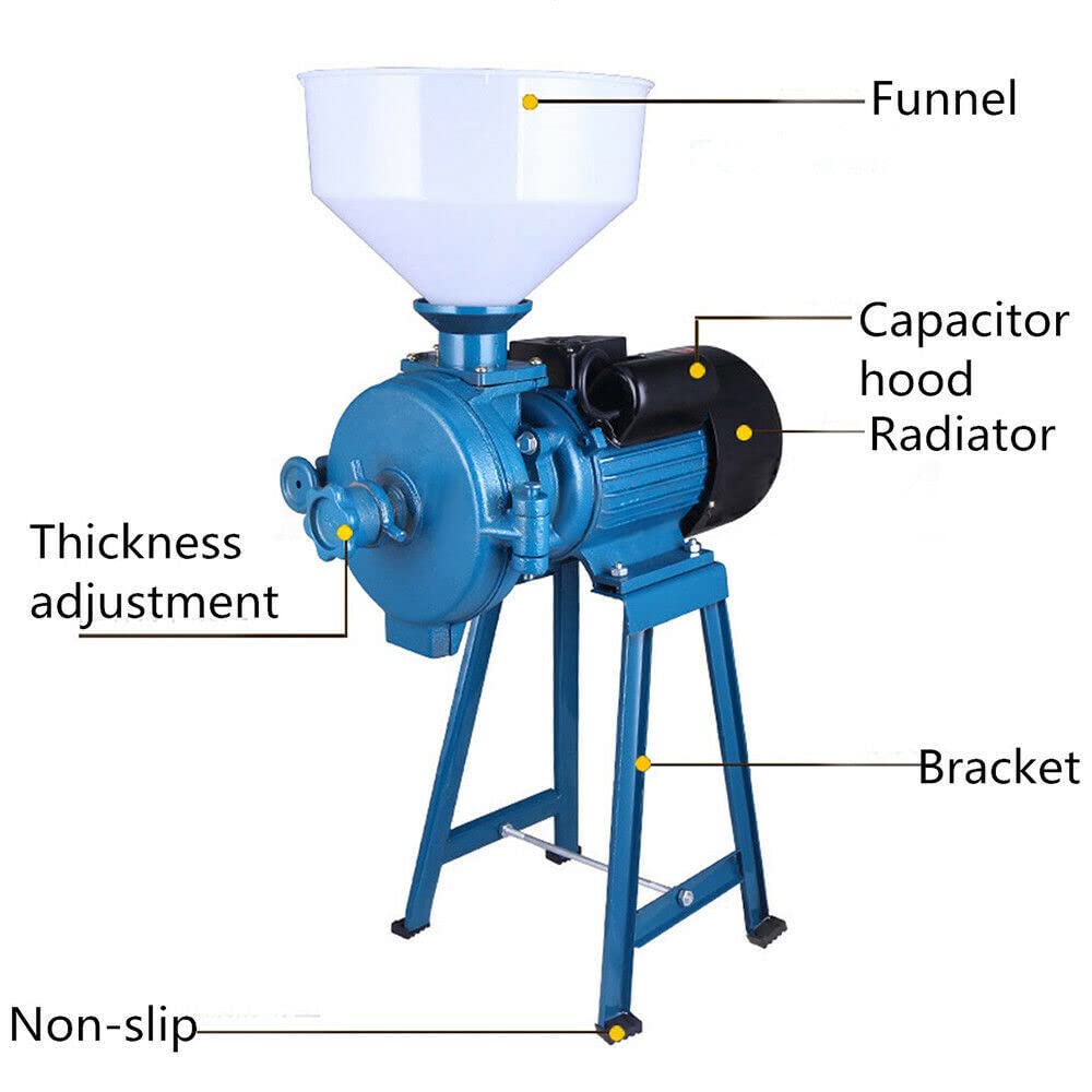 Electric Grain Mill Grinder - 1500W Corn Wheat Flour Mill with Funnel for Home Baking, 110V Commercial & Kitchen Use - Perfect for Bread, Pancakes & Animal Feed